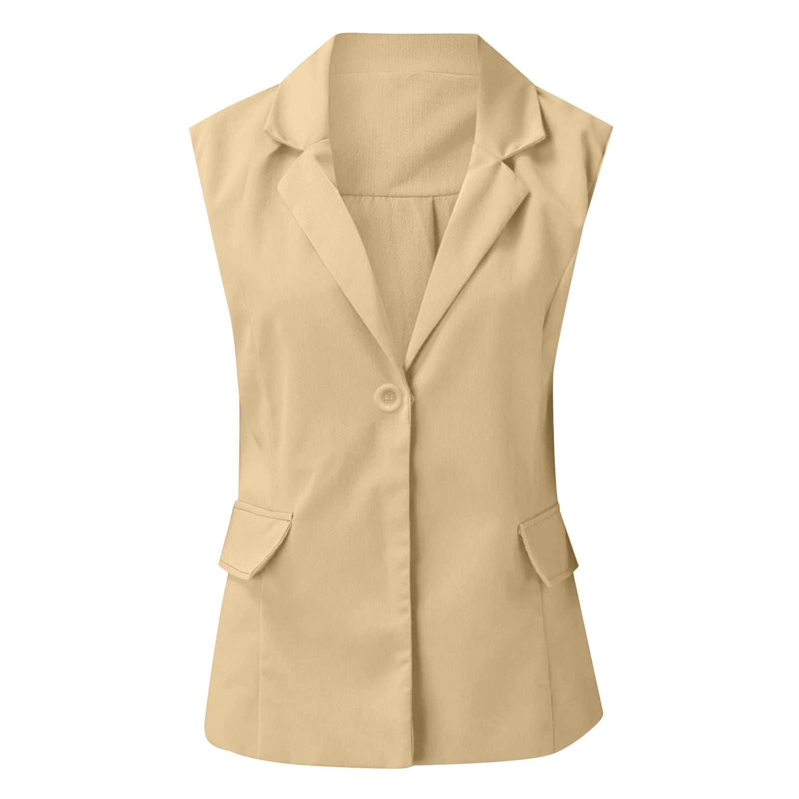 Fashion Office Blazer Vest Women Summer 2022 Turn-down Collar Single Button Was image 10