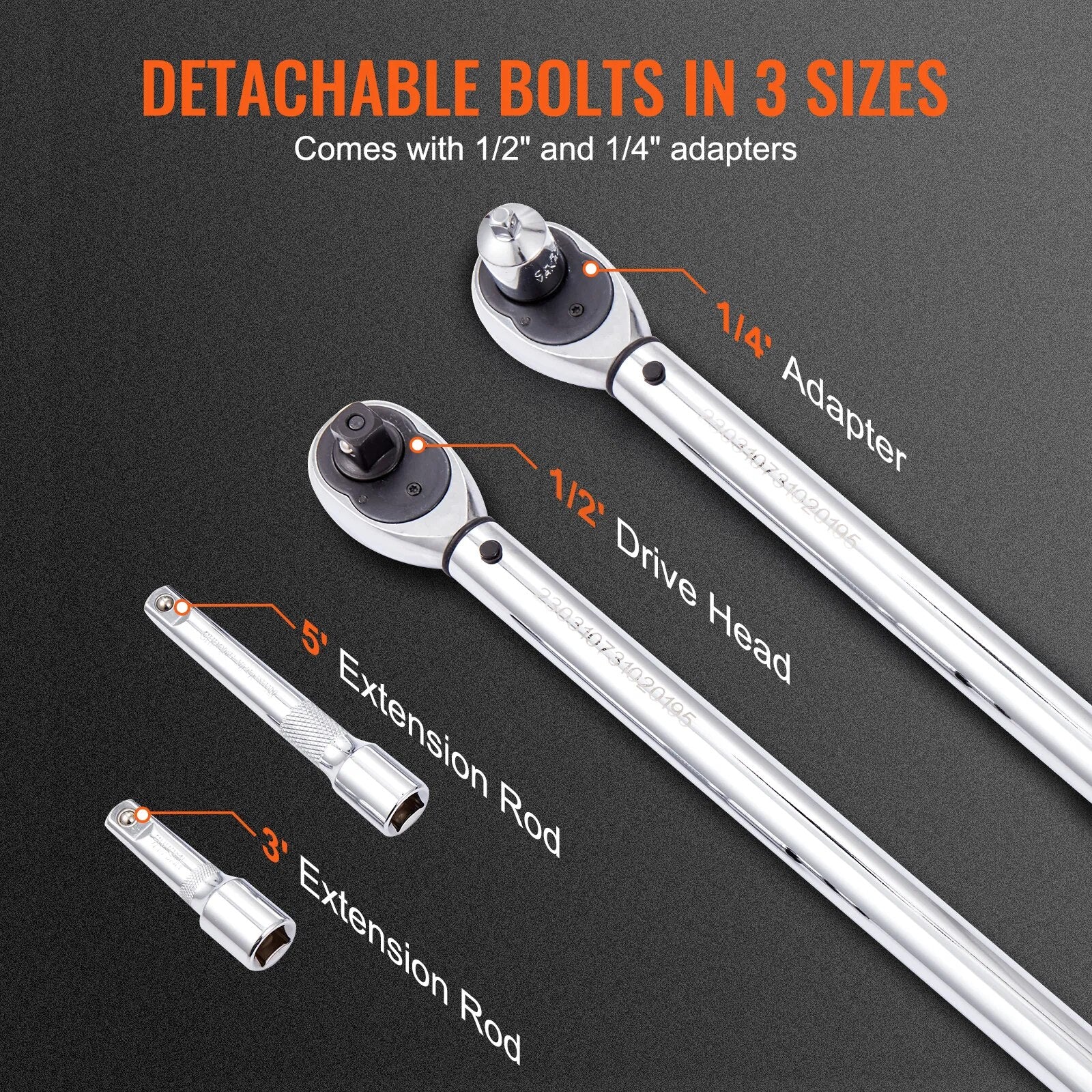 VEVOR 1/2" 1/4" 3/8" Mechanical Torque Wrench Set Precision Pointer Hand Tools image 8