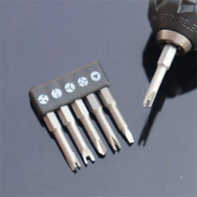 5Pcs Special-shaped Screwdriver Set 50mm U-shaped Y-Type Triangle Inner Cross T image 2