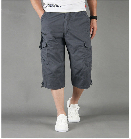 Long Length Cargo Shorts Men Summer Casual Cotton Multi Pockets Hot Breeches Cropped Trousers Military Camouflage Shorts 5XL