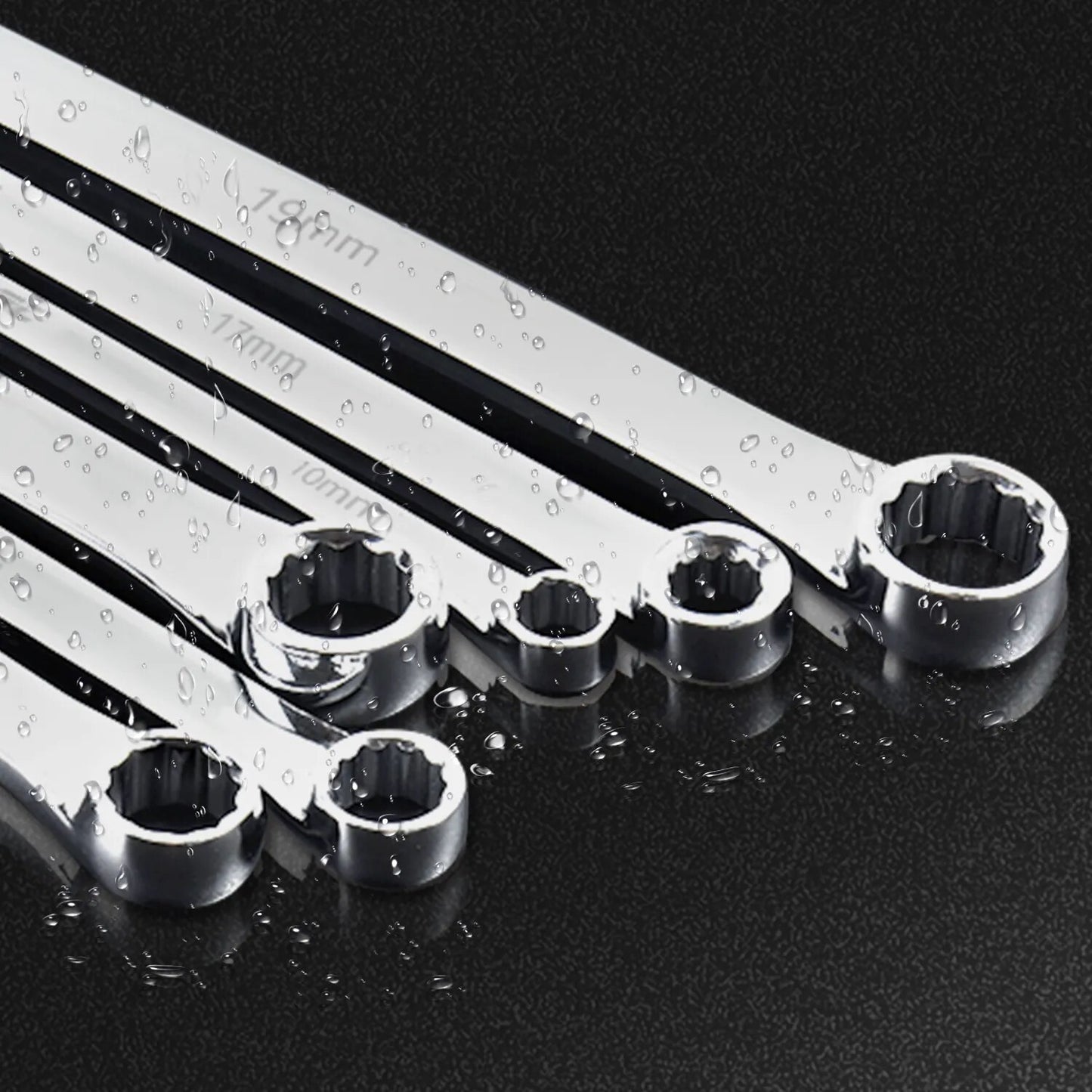 EZARC 6pcs Wrenches Set Extra Long Box End Wrench Set 8mm - 19mm Metric Combina image 3