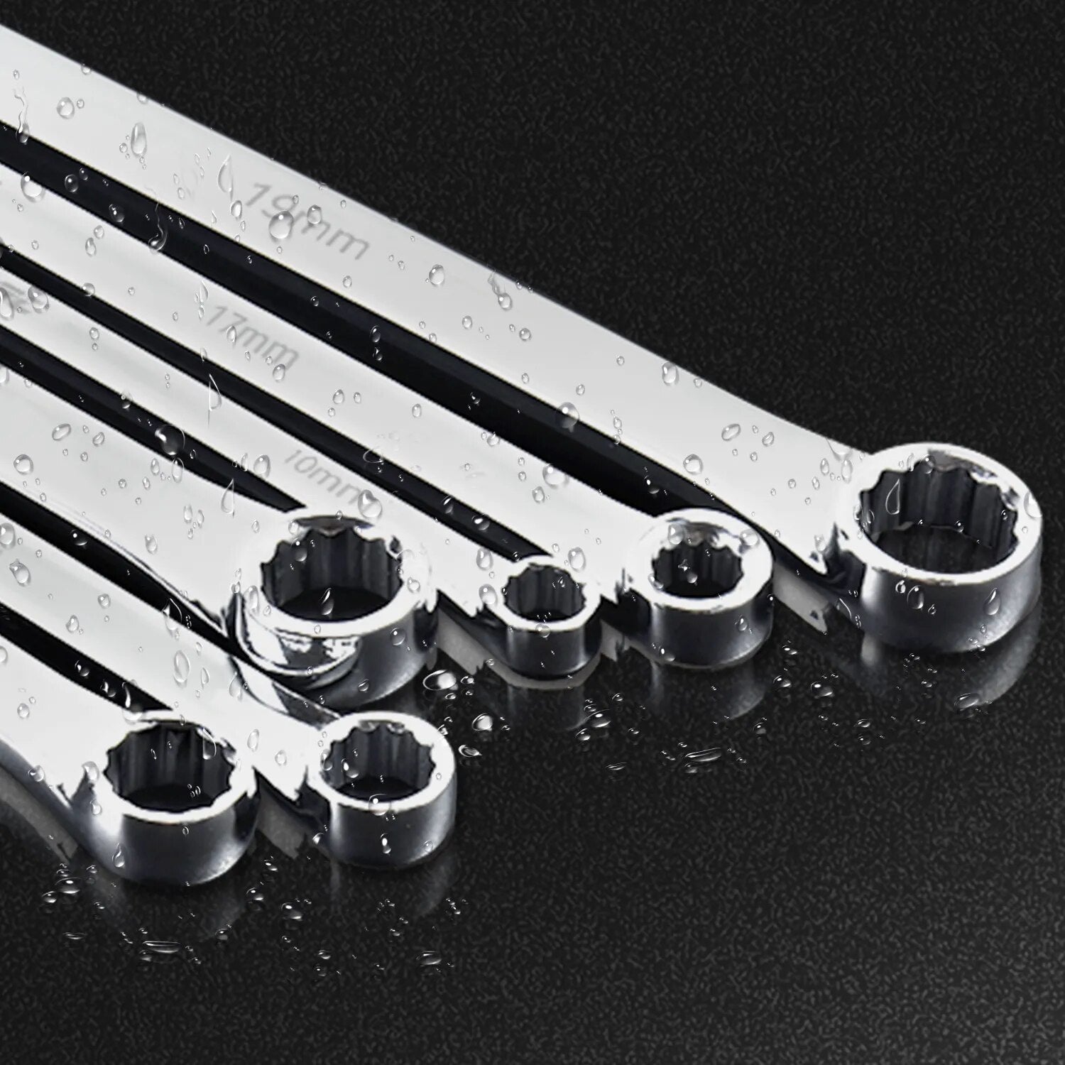 EZARC 6pcs Wrenches Set Extra Long Box End Wrench Set 8mm - 19mm Metric Combina image 3