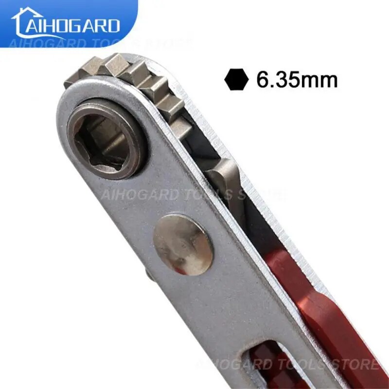 Two-Way Mini Ratchet Wrench Hexagon Manual Tool Drill Bits Bidirectional Contro image 2