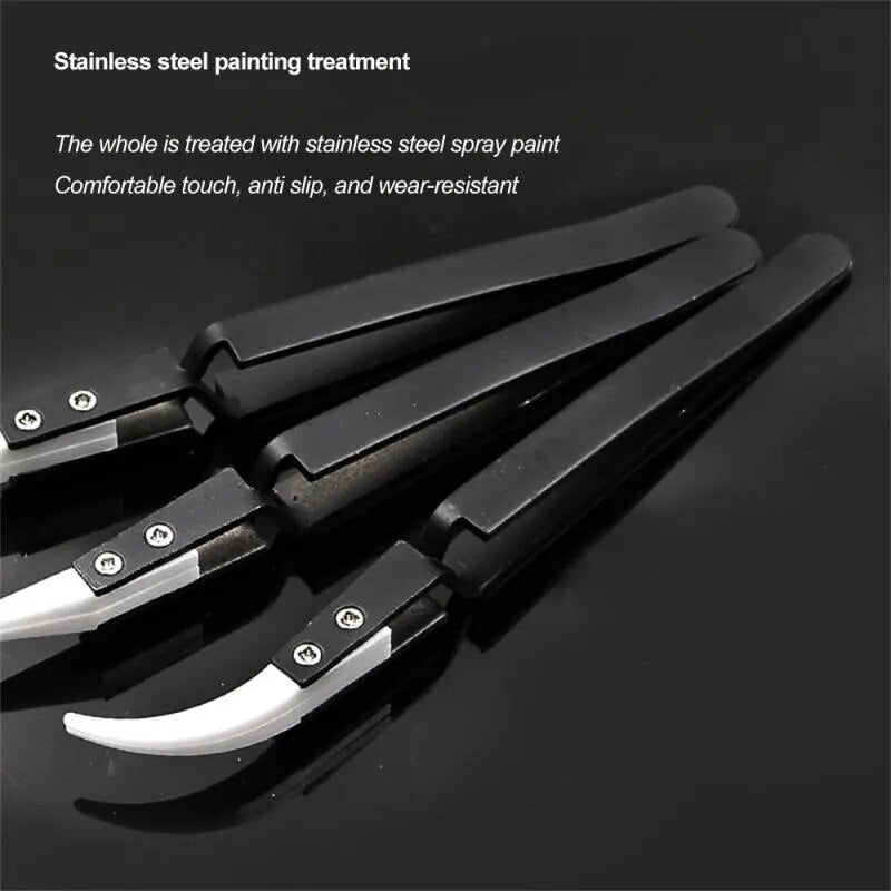 Stainless Steel Tweezers Anti Static Fine Pointed Elbow Precision Tweezers Sold image 5
