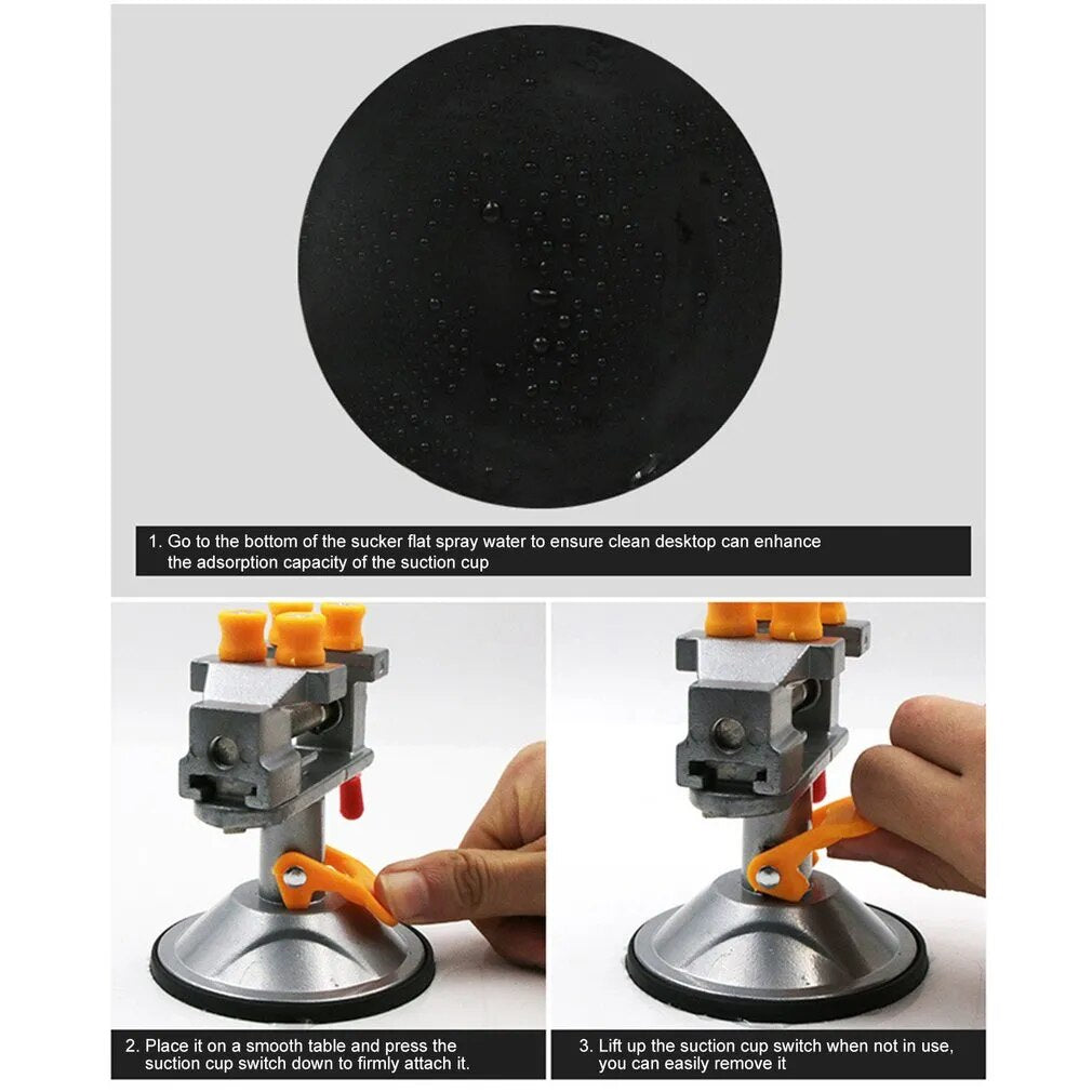 Strong Suction Cup Base Carving Table Bench Vise Mini DIY Metal Home Tools Spac image 3