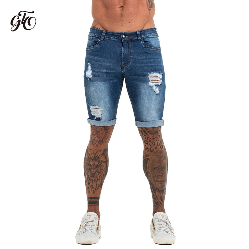 Mens Shorts Jeans Denim Shorts Black High Waist Ripped Summer Jeans Shorts for Men Brand Plus Size Casual Streetwear Dk03