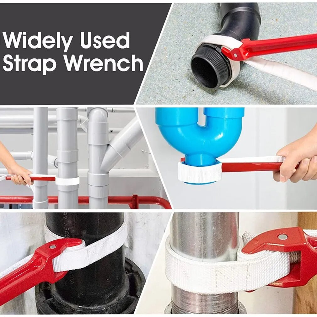 Hot 12'' Oil Filter Handle Belt Strap Anti-sliding Wrench Adjustable Nylon Stra image 2