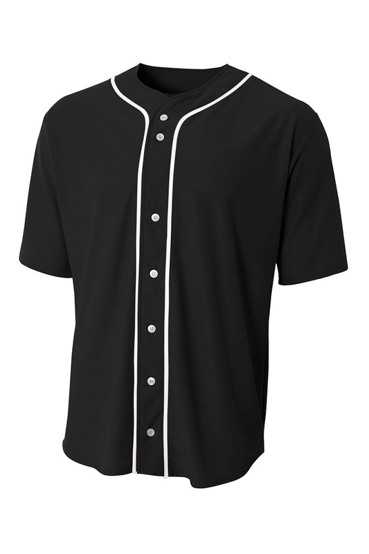 A4 Short Sleeve Full-Button Baseball Top A4N4184