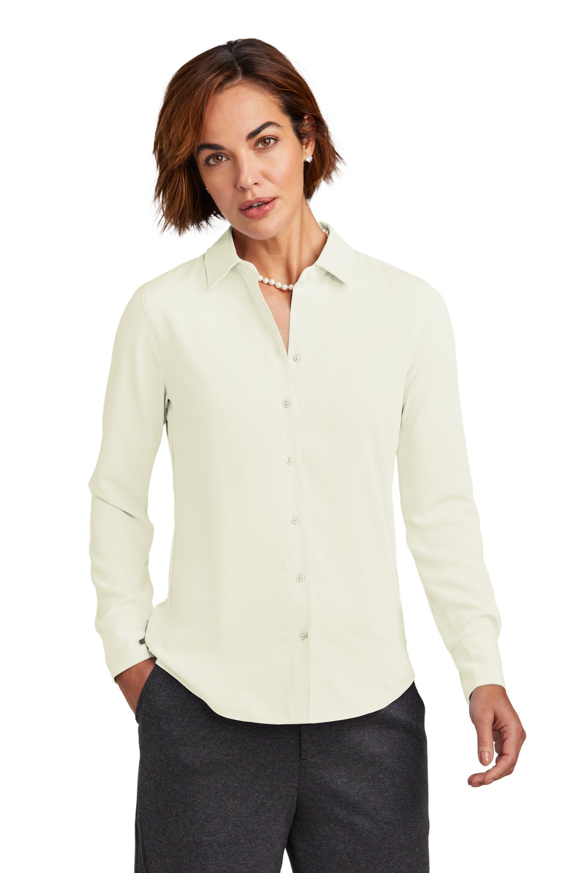 Brooks Brothers? Women's Full-Button Satin Blouse BB18007