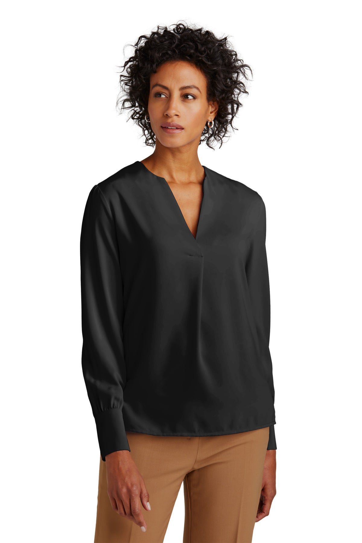 Brooks Brothers? Women's Open-Neck Satin Blouse BB18009