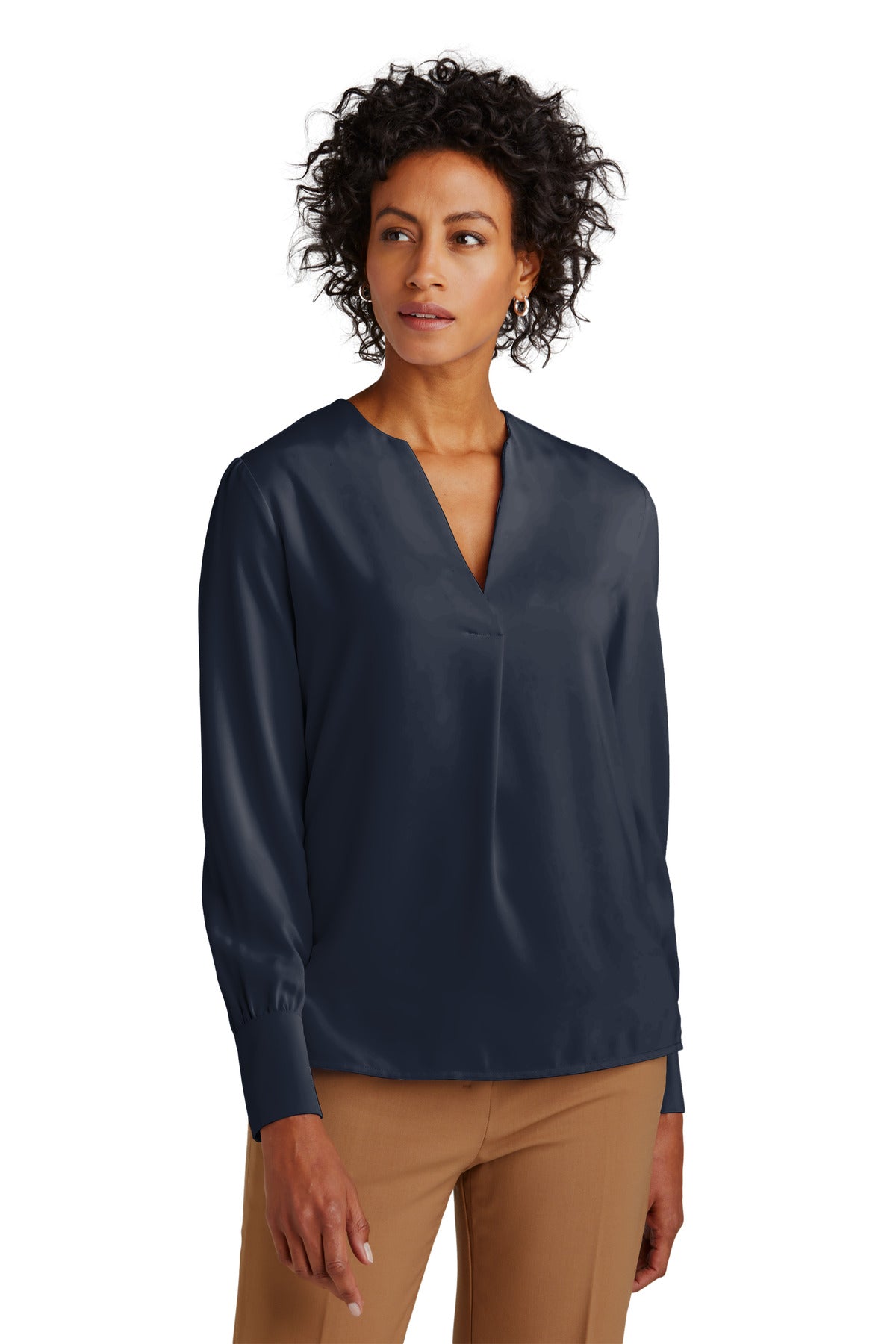 Brooks Brothers? Women's Open-Neck Satin Blouse BB18009