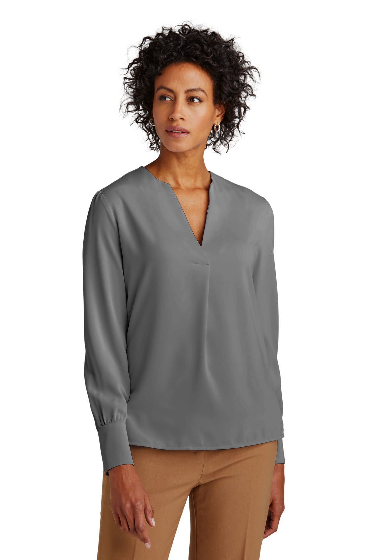 Brooks Brothers? Women's Open-Neck Satin Blouse BB18009