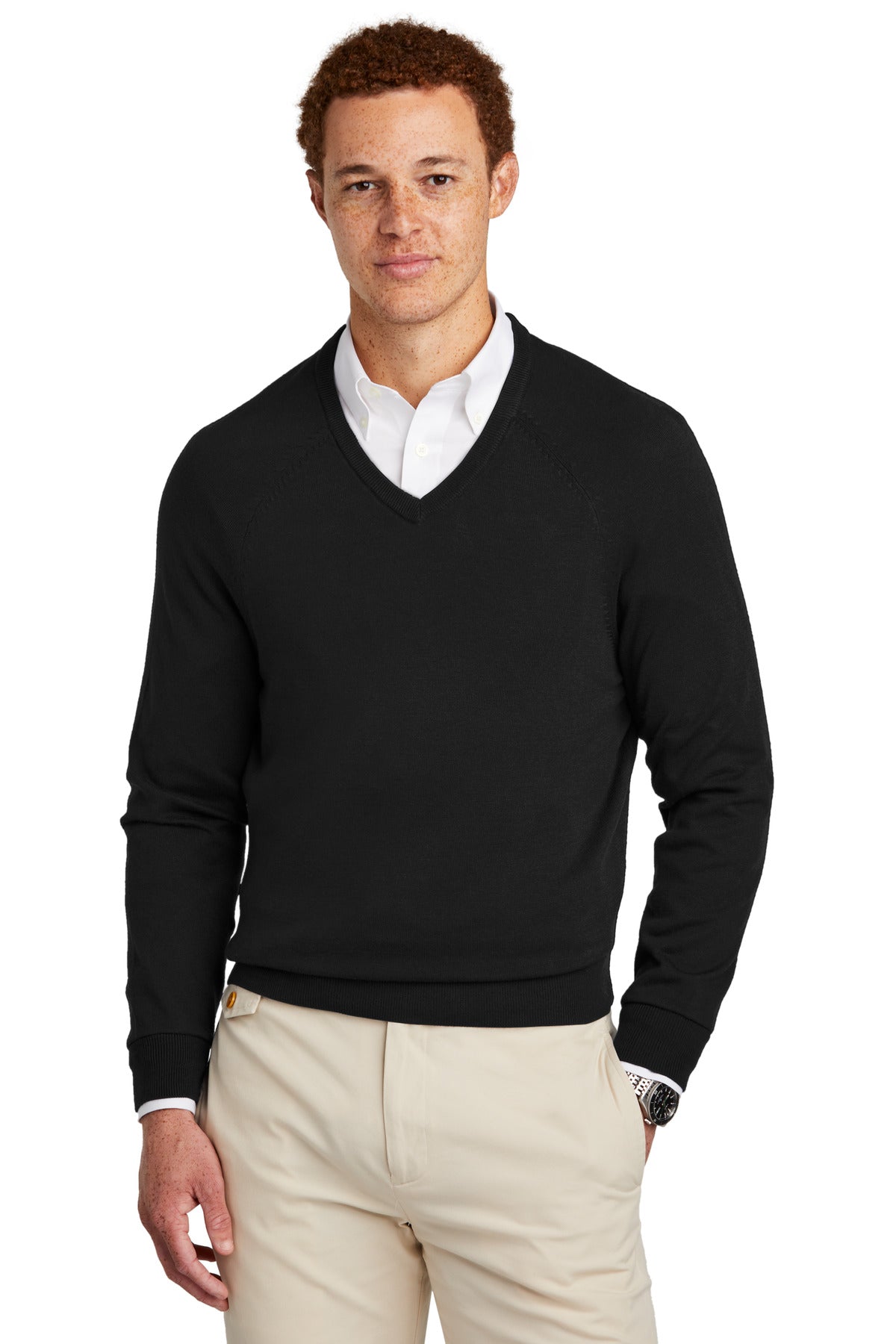 Brooks Brothers? Cotton Stretch V-Neck Sweater BB18400