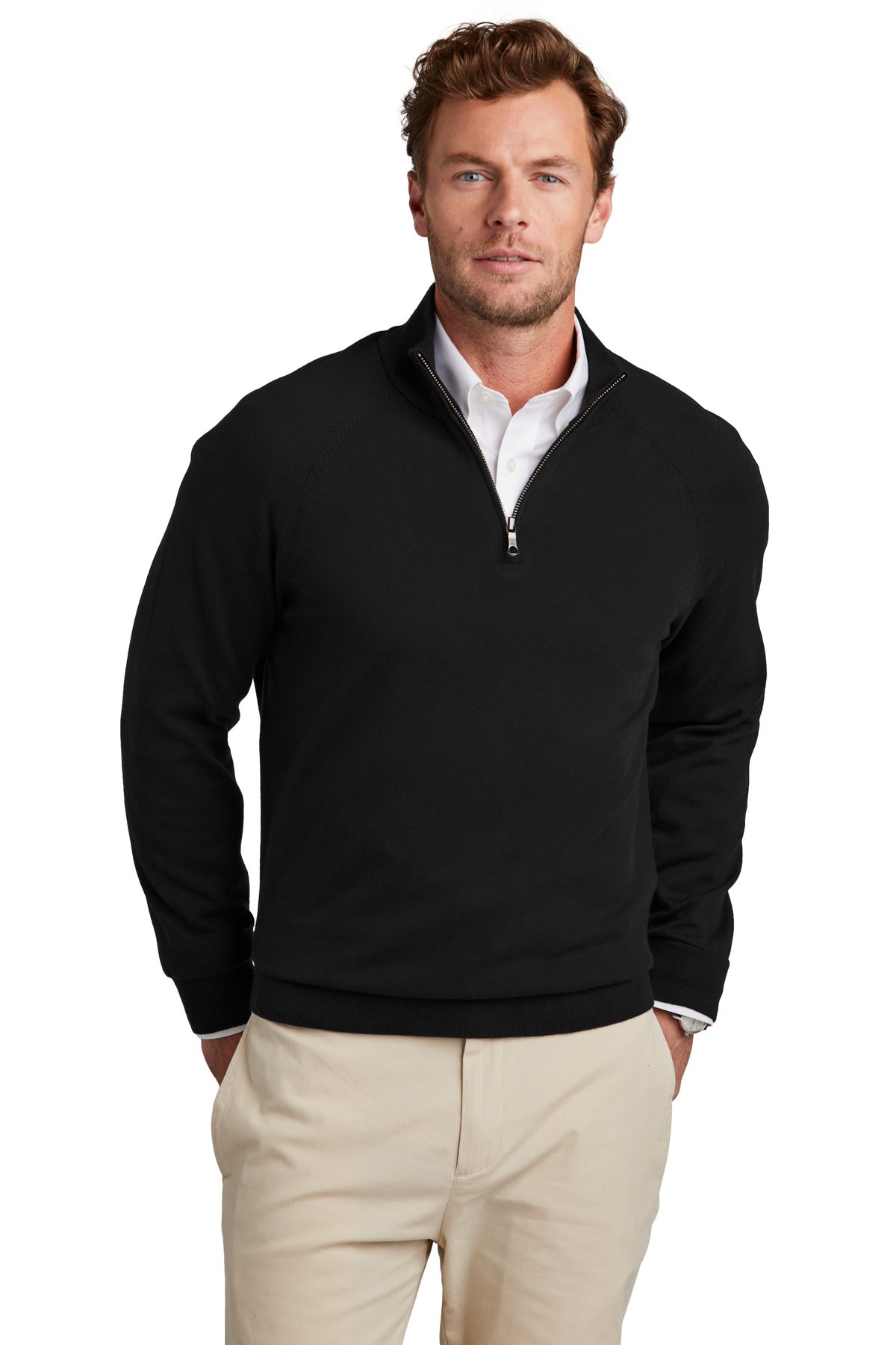 Brooks Brothers? Cotton Stretch 1/4-Zip Sweater BB18402