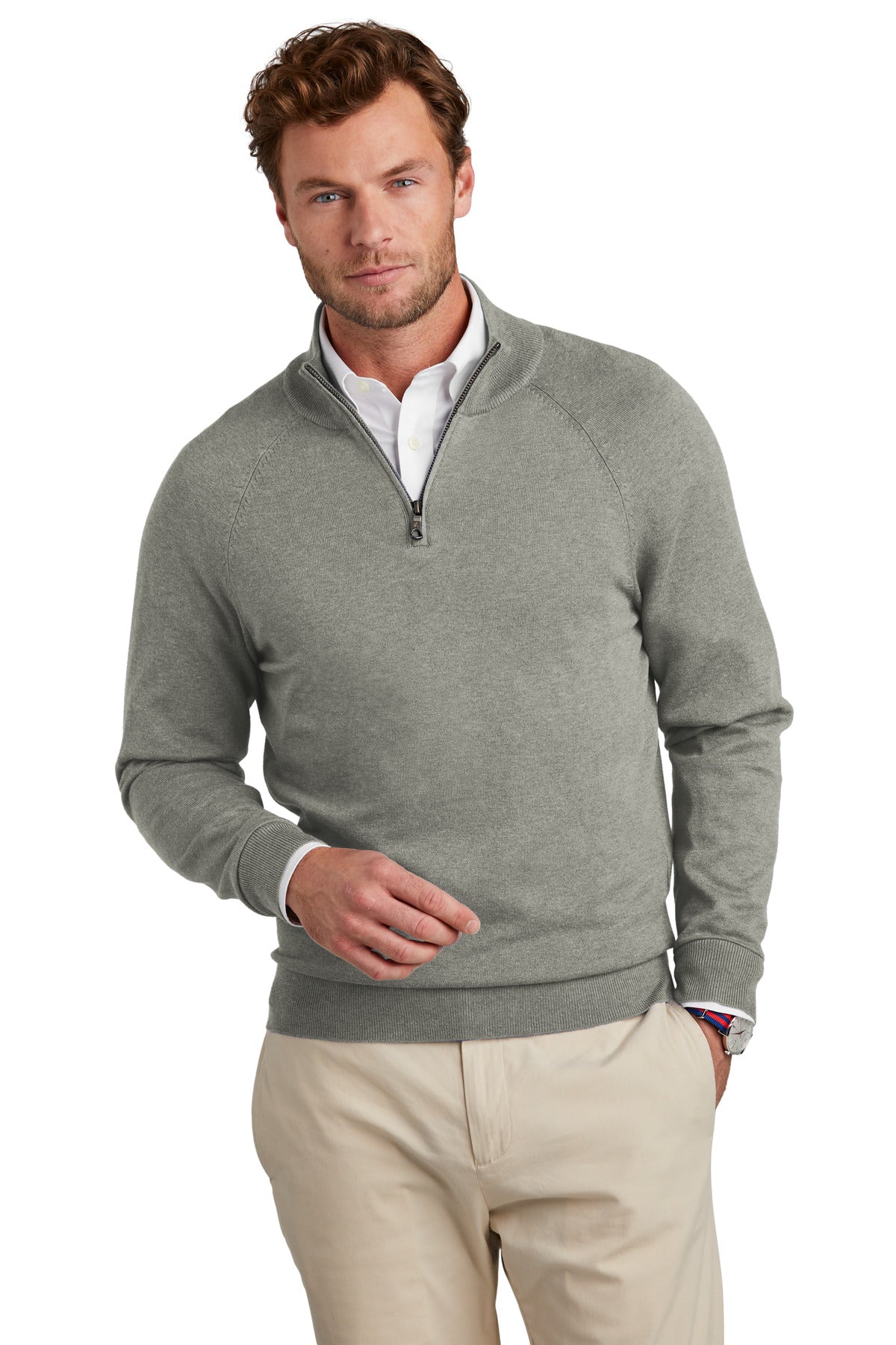 Brooks Brothers? Cotton Stretch 1/4-Zip Sweater BB18402