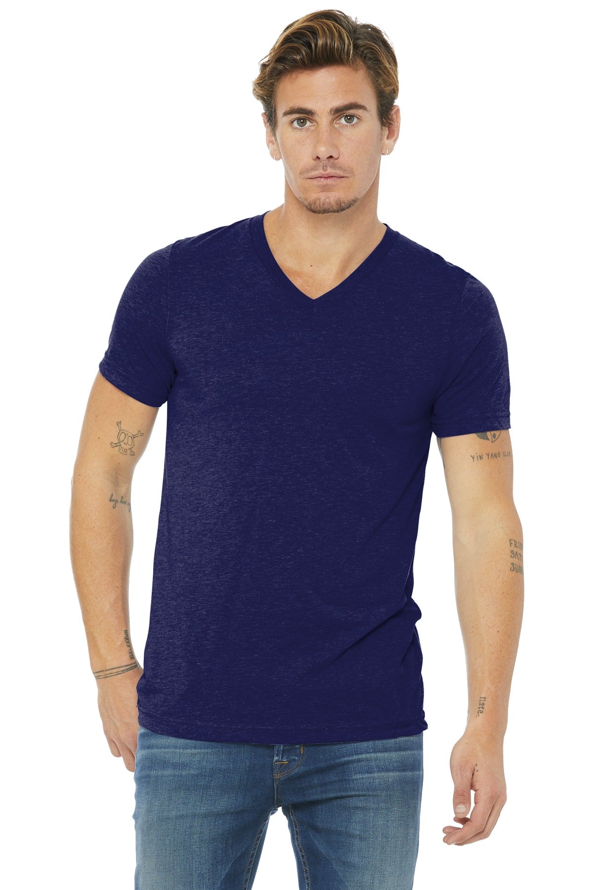 BELLA+CANVAS ? Unisex Triblend Short Sleeve V-Neck Te. BC3415