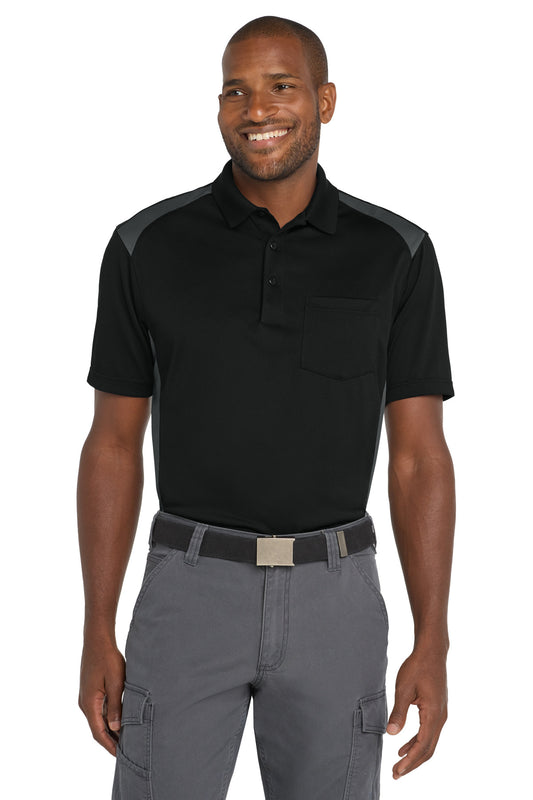 CornerStone? Select Snag-Proof Two Way Colorblock Pocket Polo. CS416