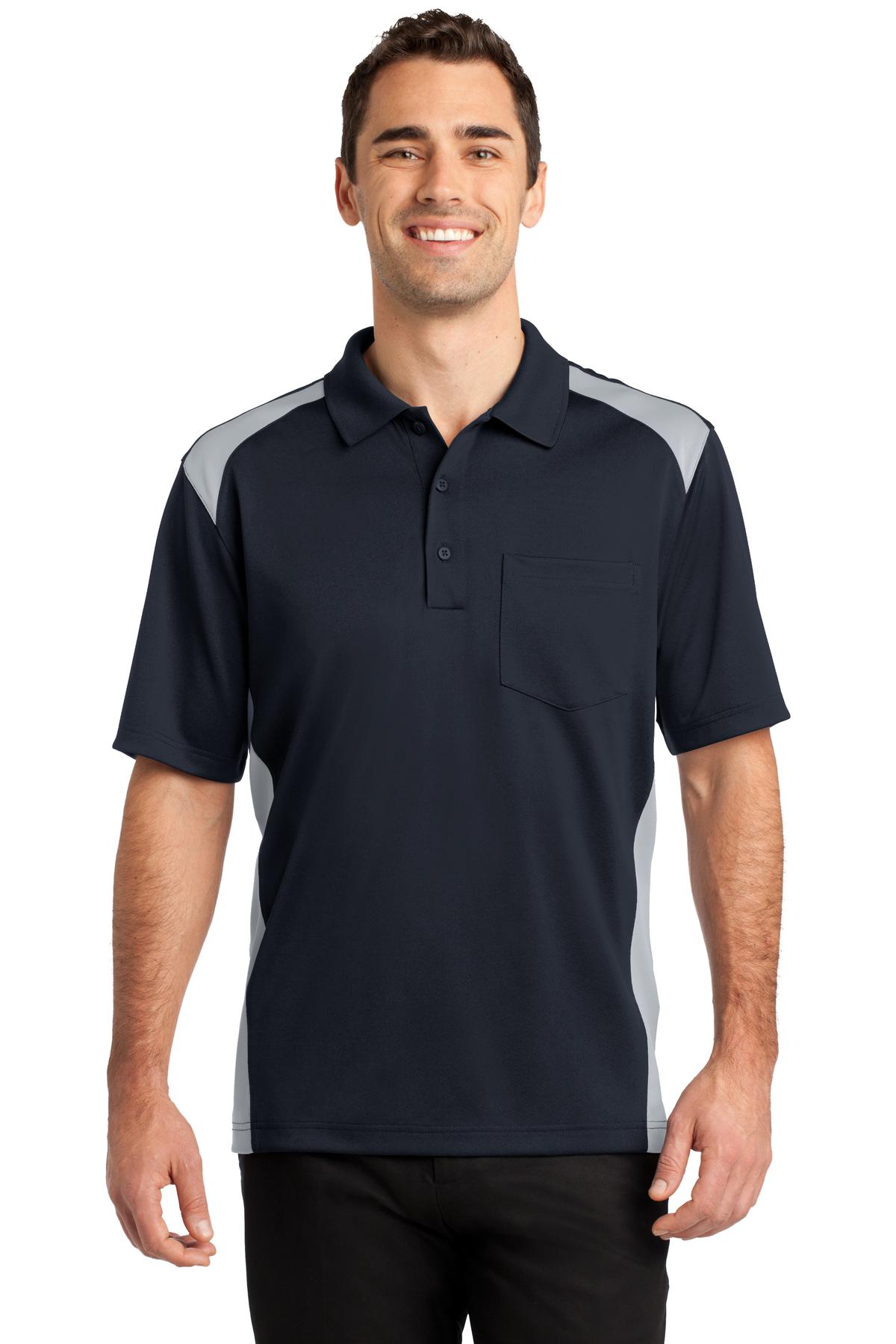 CornerStone? Select Snag-Proof Two Way Colorblock Pocket Polo. CS416