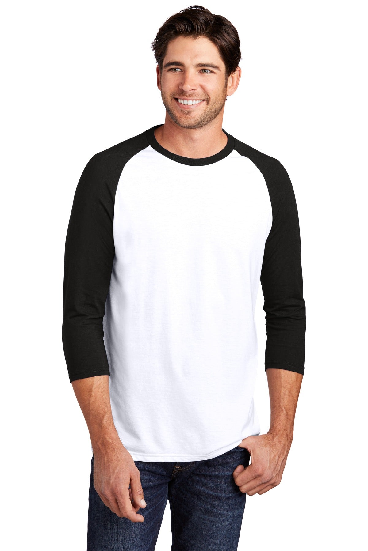 District ? Perfect Tri? 3/4-Sleeve Raglan. DM136