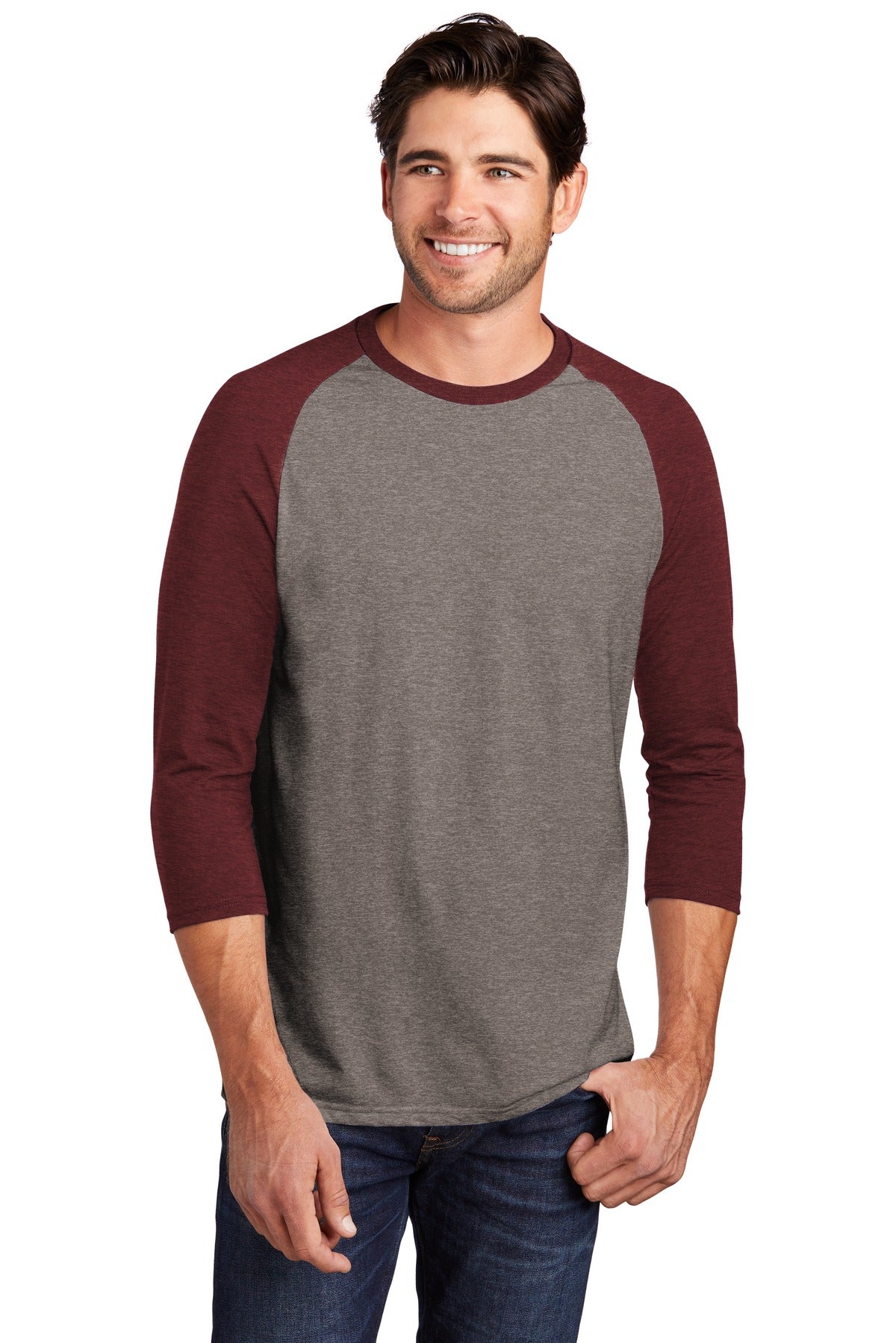 District ? Perfect Tri? 3/4-Sleeve Raglan. DM136