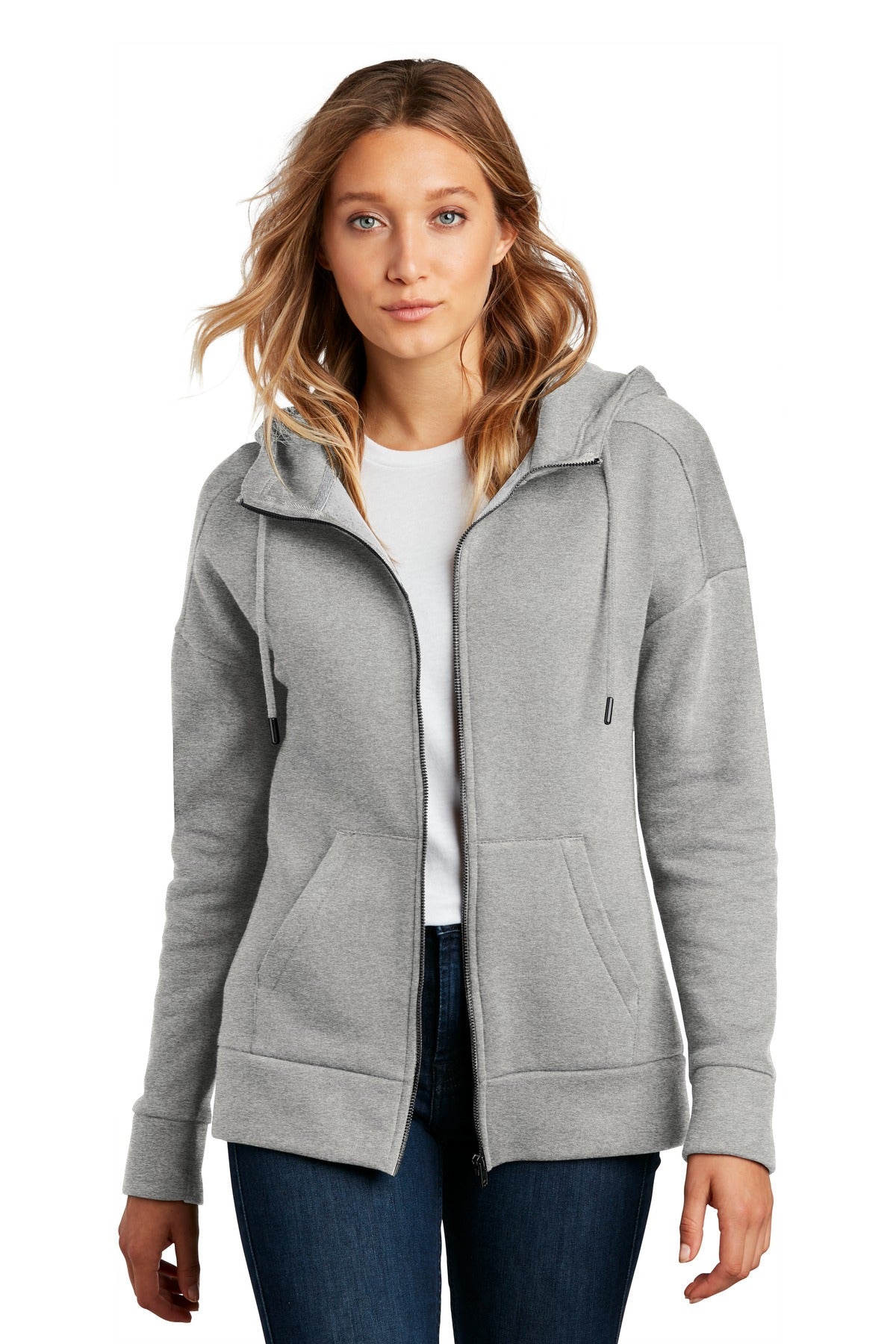 District ? Women's Perfect Weight ? Fleece Drop Shoulder Full-Zip Hoodie DT1104