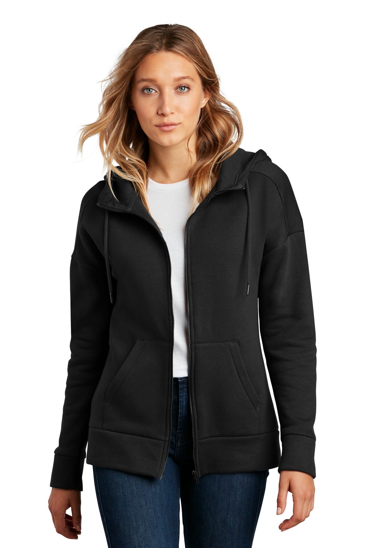 District ? Women's Perfect Weight ? Fleece Drop Shoulder Full-Zip Hoodie DT1104