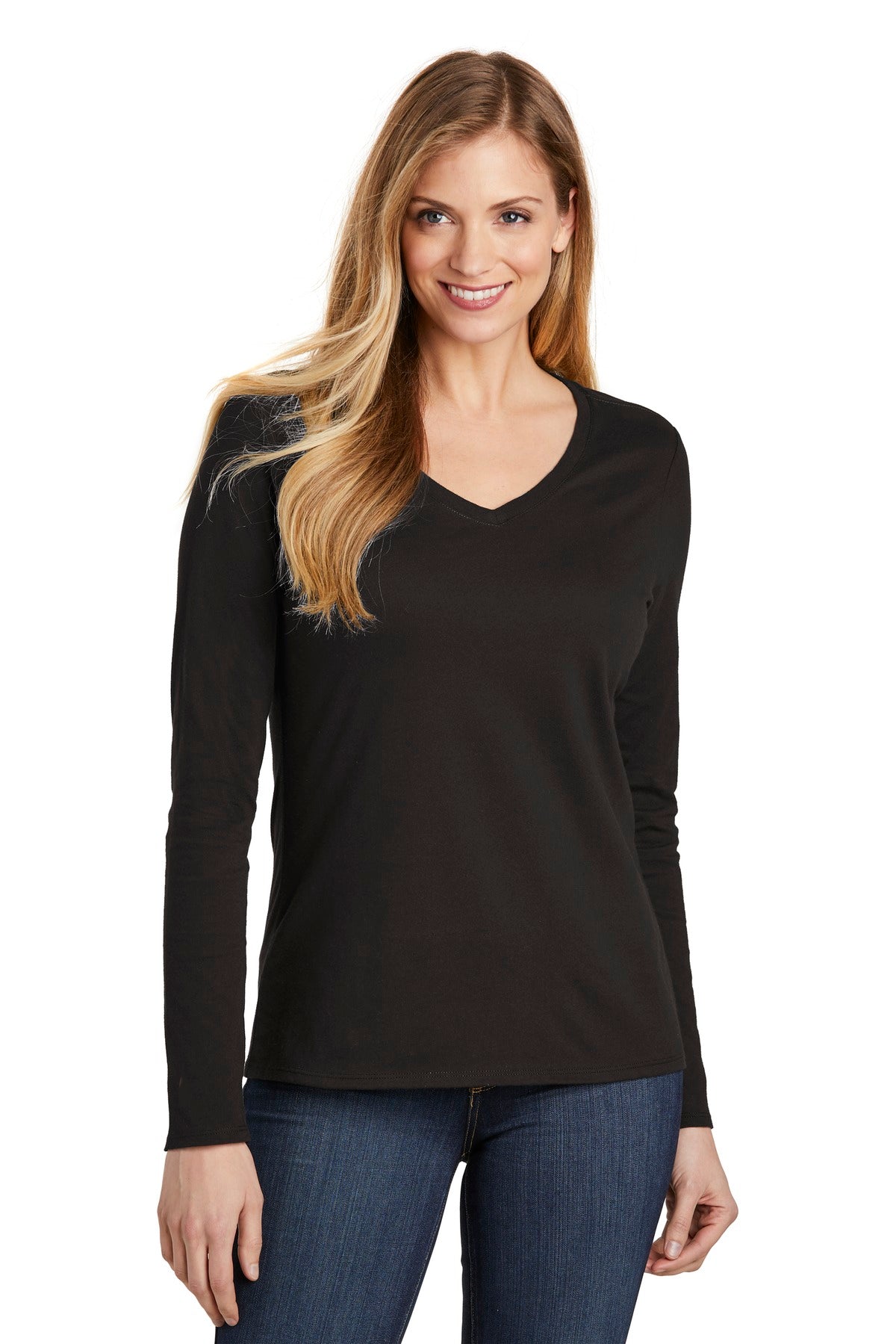 District ? Women's Very Important Tee ? Long Sleeve V-Neck. DT6201