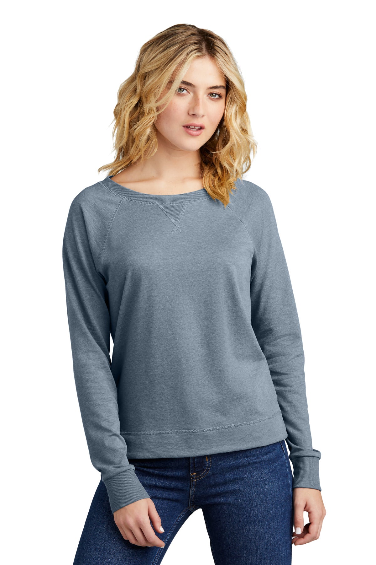 District? Women's Featherweight French Terry? Long Sleeve Crewneck DT672