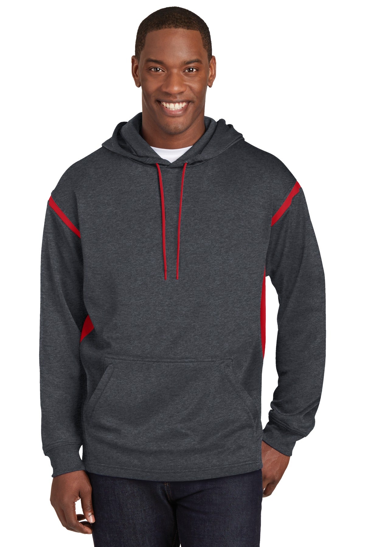 Sport-Tek? Tech Fleece Colorblock Hooded Sweatshirt. F246