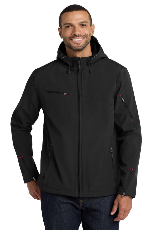 Port Authority? Textured Hooded Soft Shell Jacket. J706