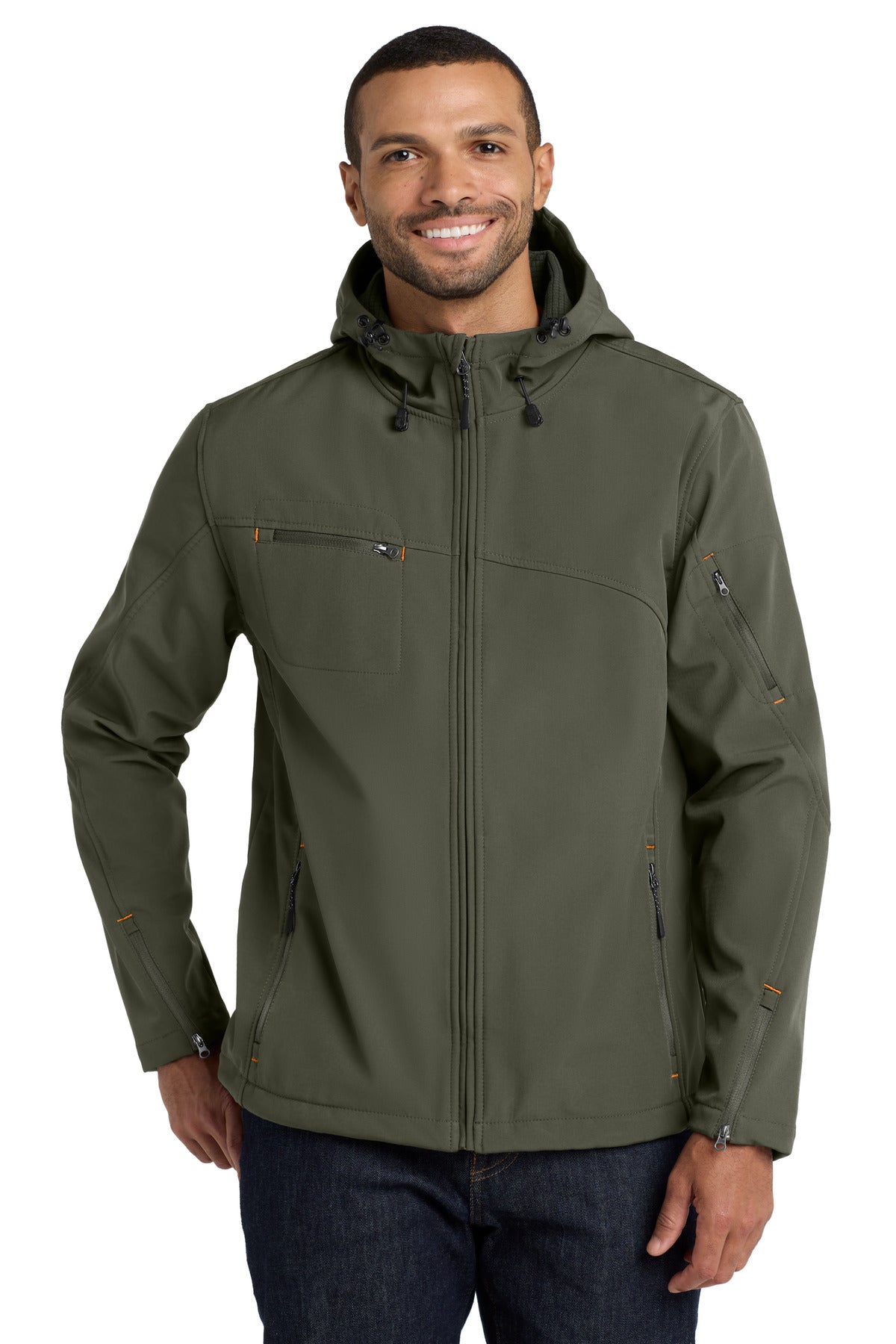 Port Authority? Textured Hooded Soft Shell Jacket. J706