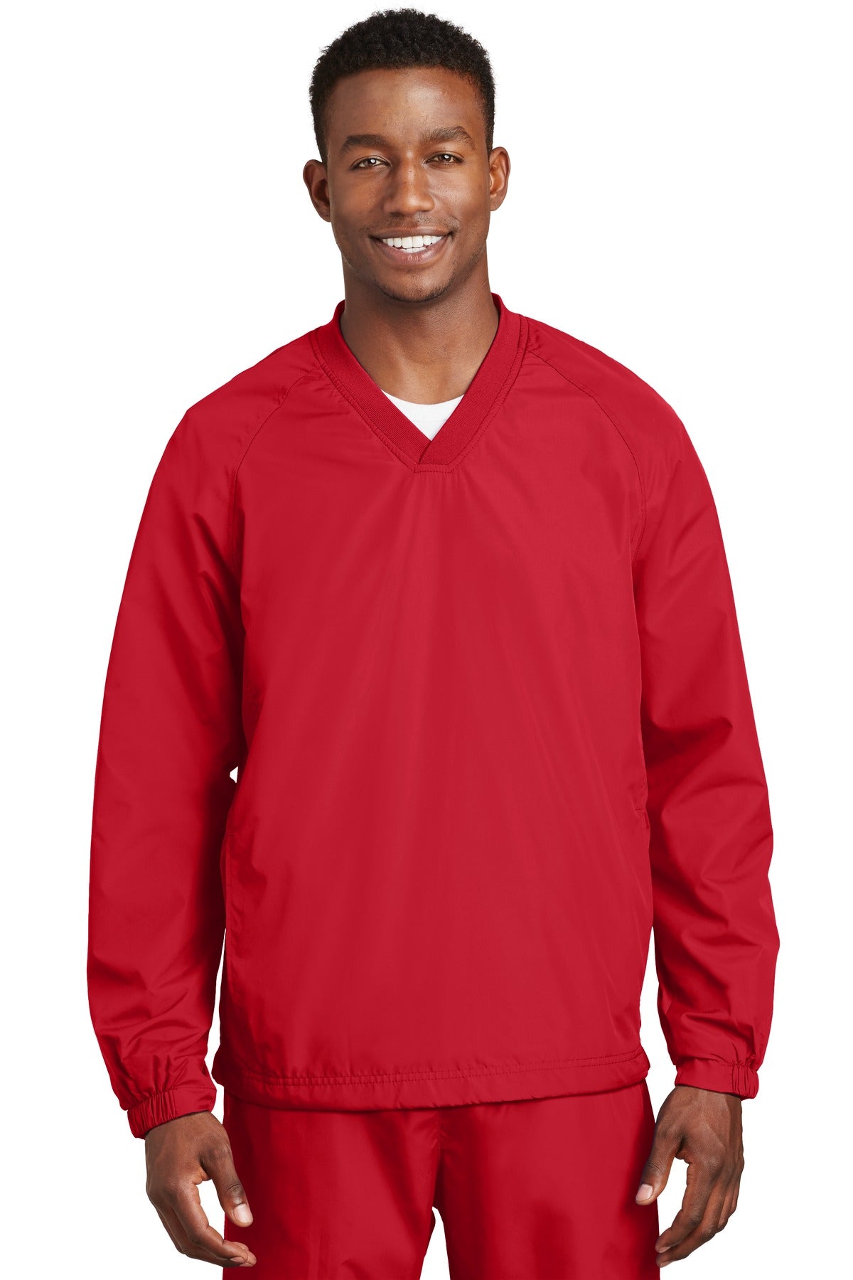 Sport-Tek? V-Neck Raglan Wind Shirt. JST72