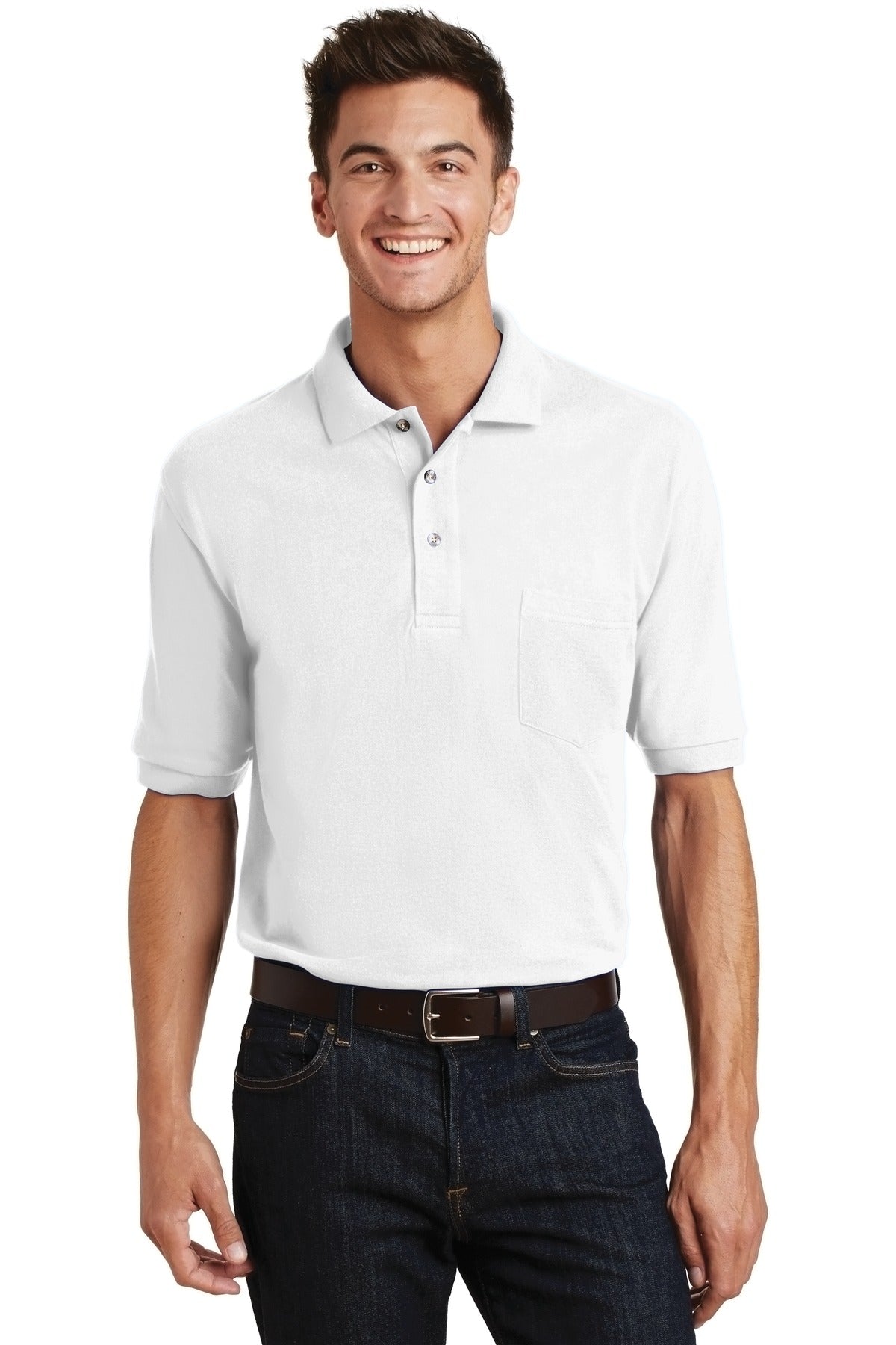 Port Authority? Heavyweight Cotton Pique Polo with Pocket.  K420P