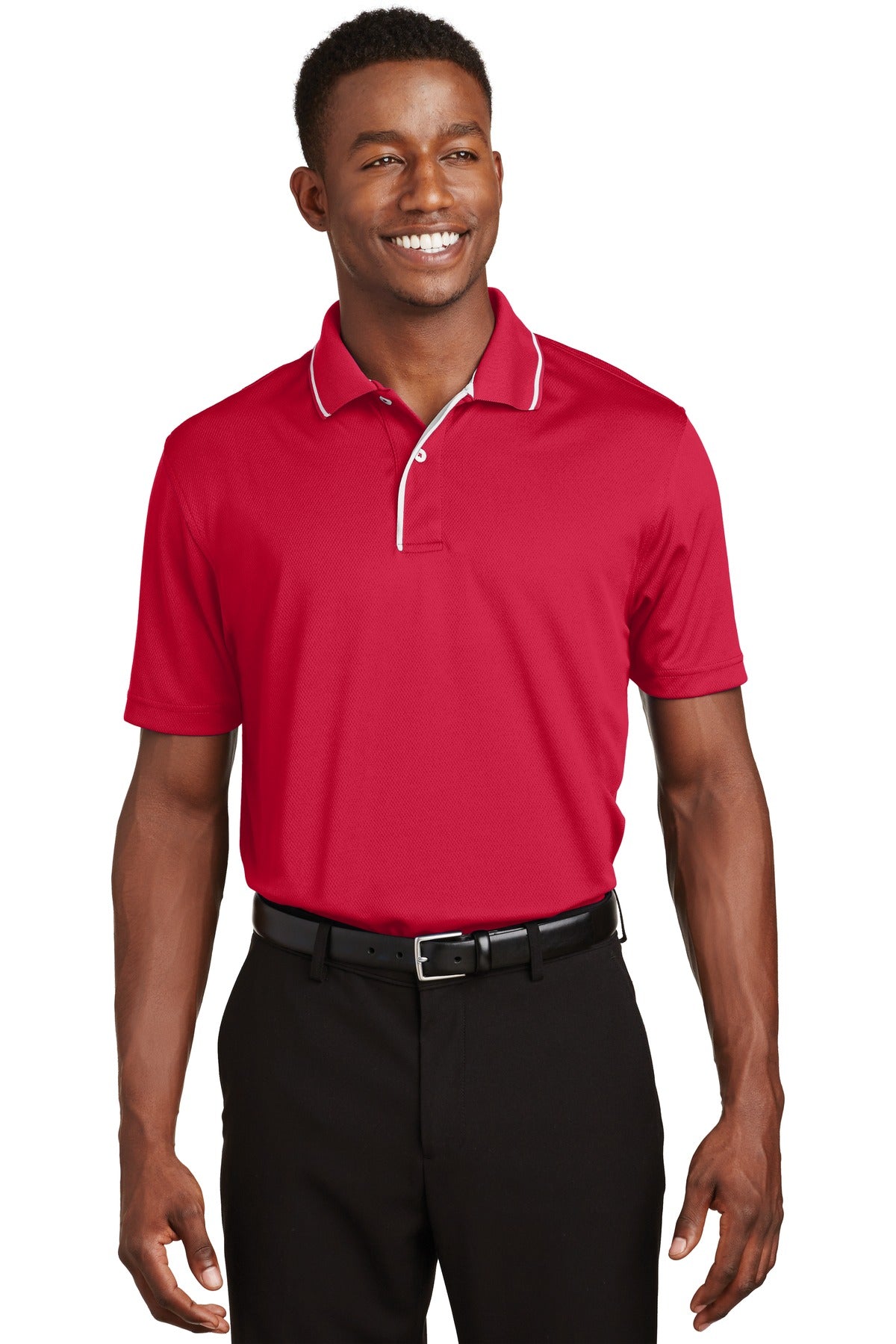 Sport-Tek? Dri-Mesh? Polo with Tipped Collar and Piping.  K467