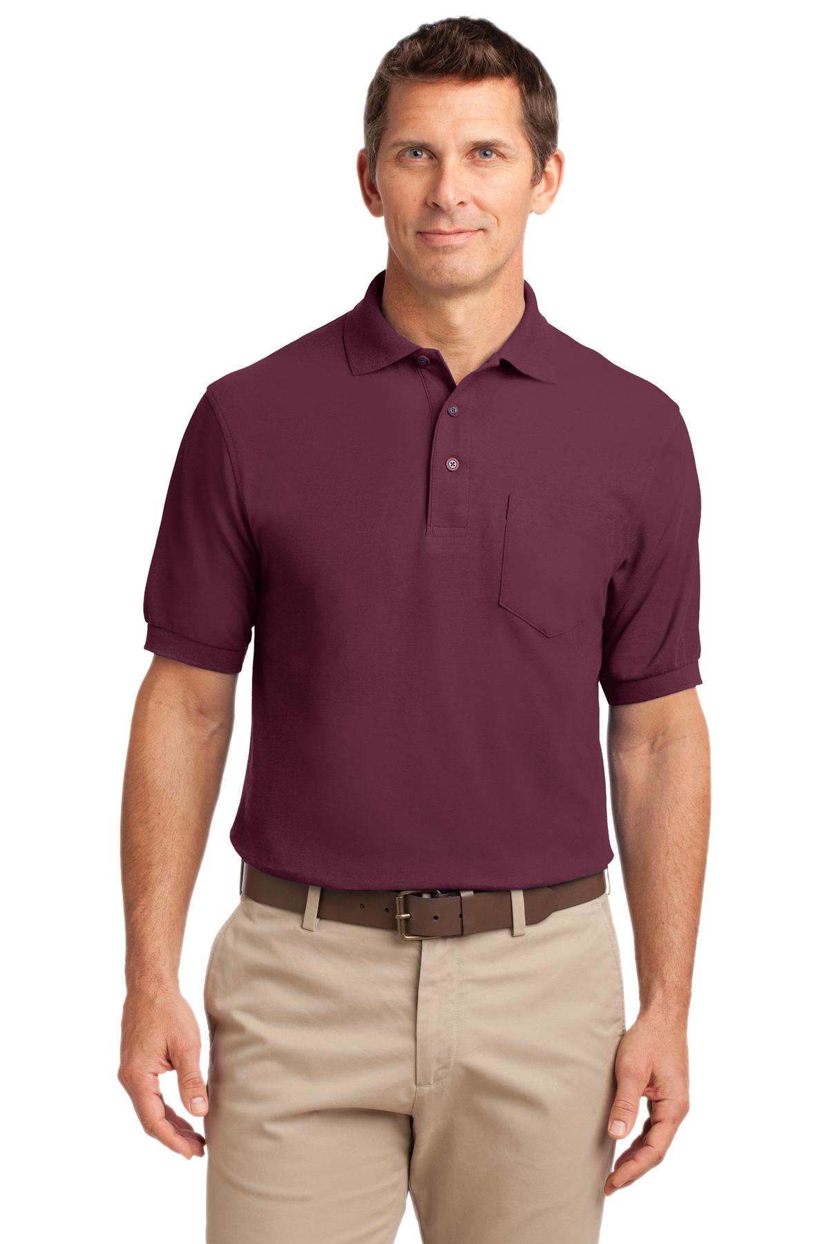 Port Authority? Silk Touch? Polo with Pocket.  K500P