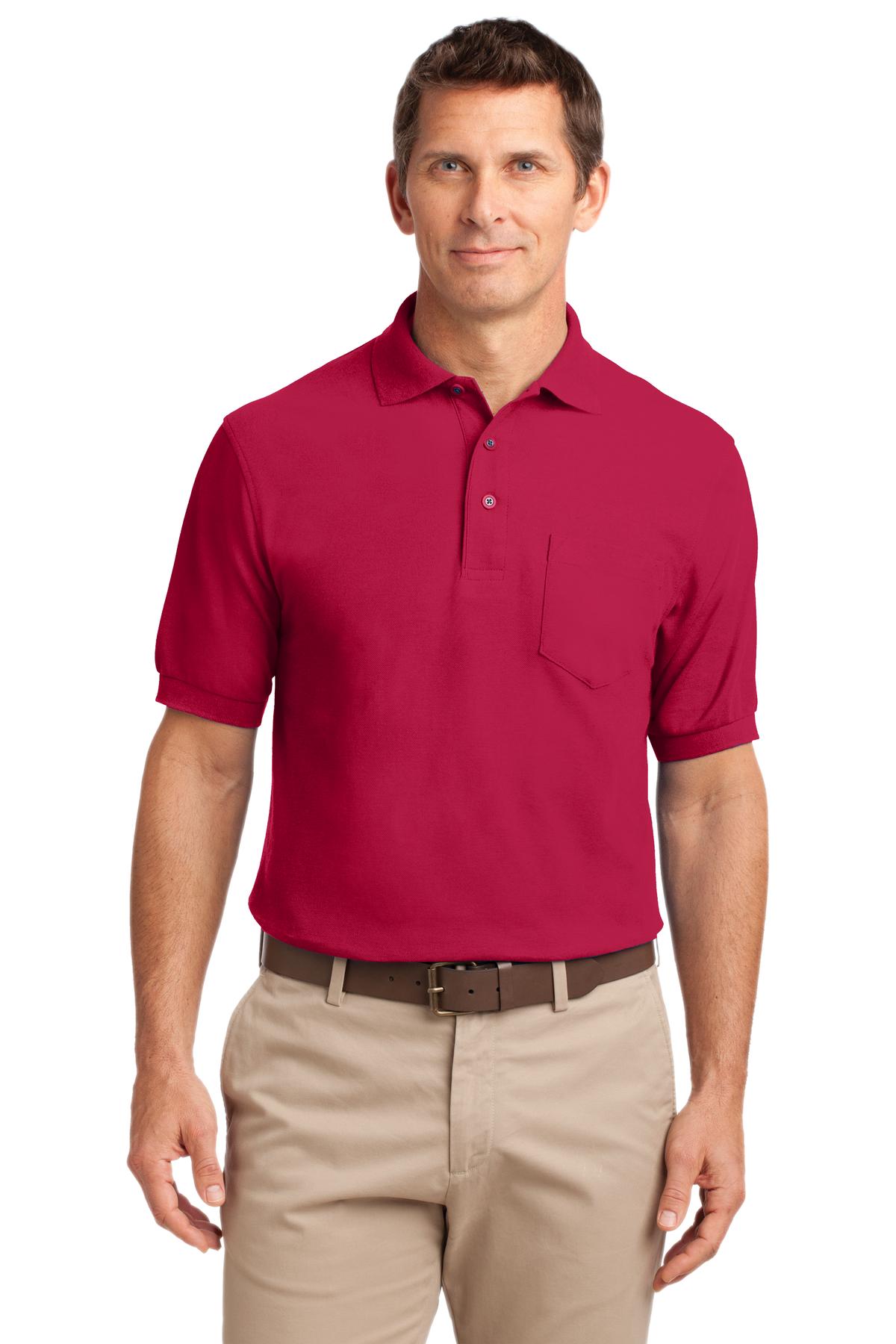 Port Authority? Silk Touch? Polo with Pocket.  K500P