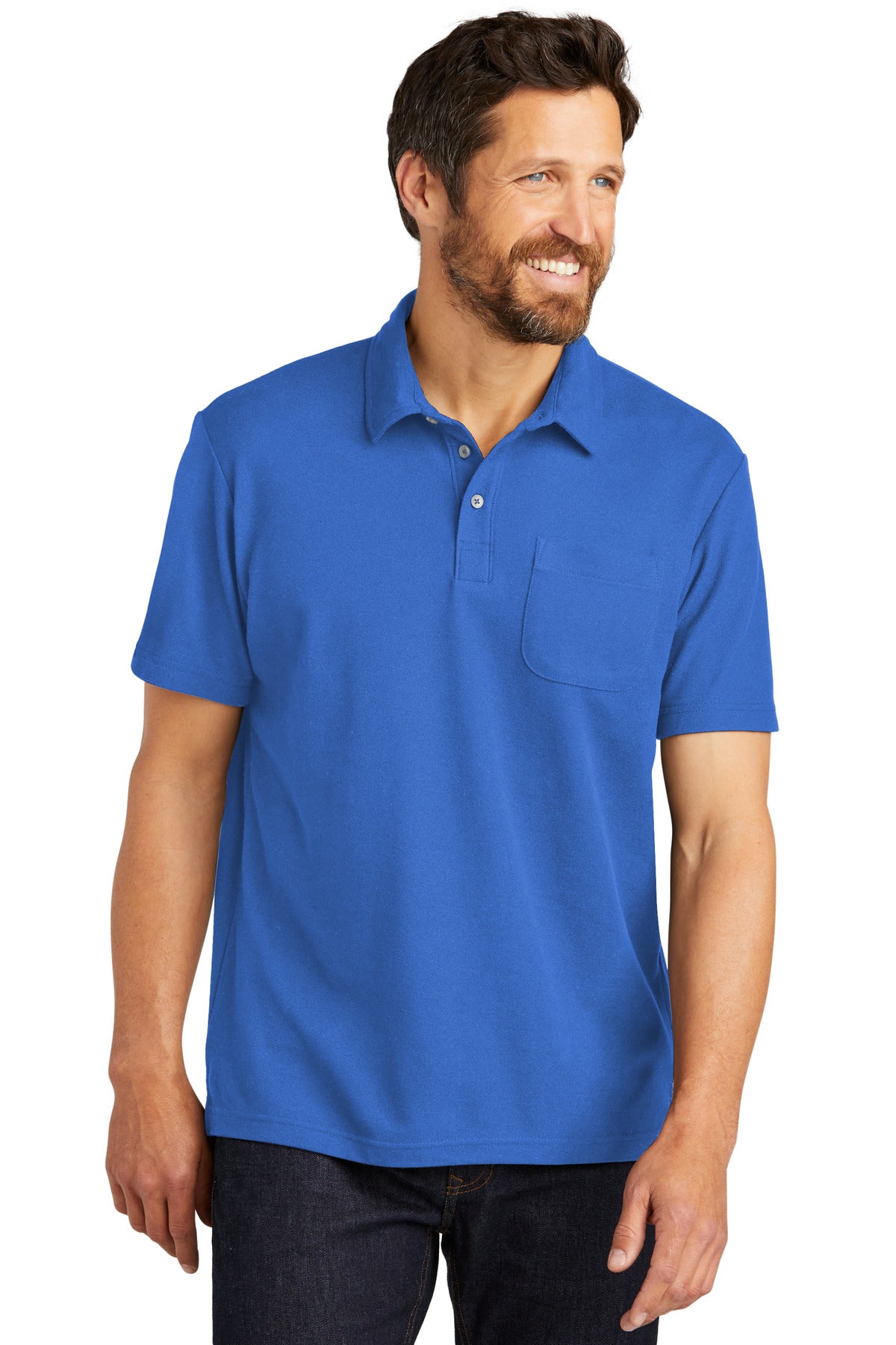 Port Authority? C-FREE? Cotton Blend Pique Pocket Polo K868