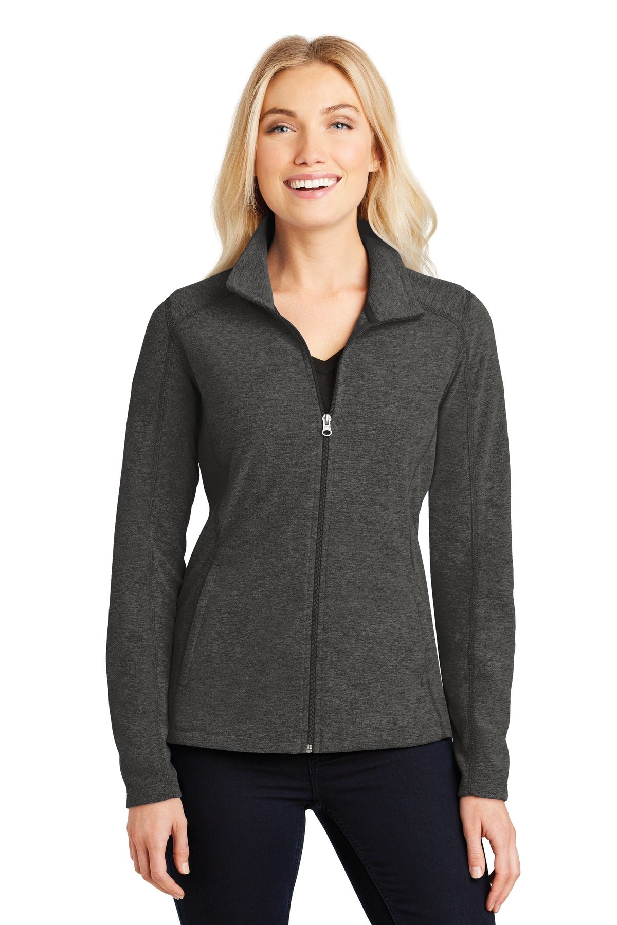 Port Authority? Women's Heather Microfleece Full-Zip Jacket. L235