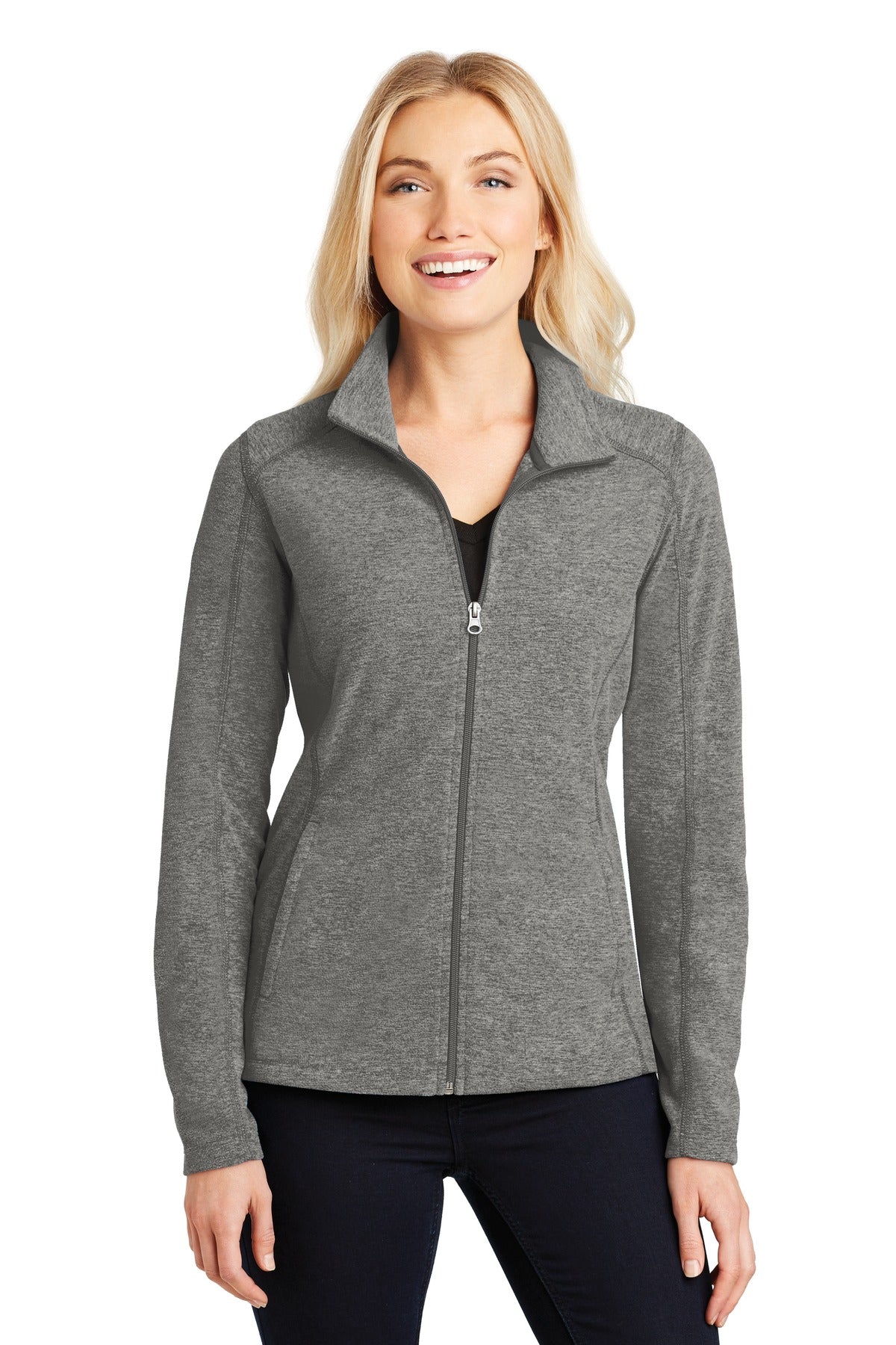 Port Authority? Women's Heather Microfleece Full-Zip Jacket. L235