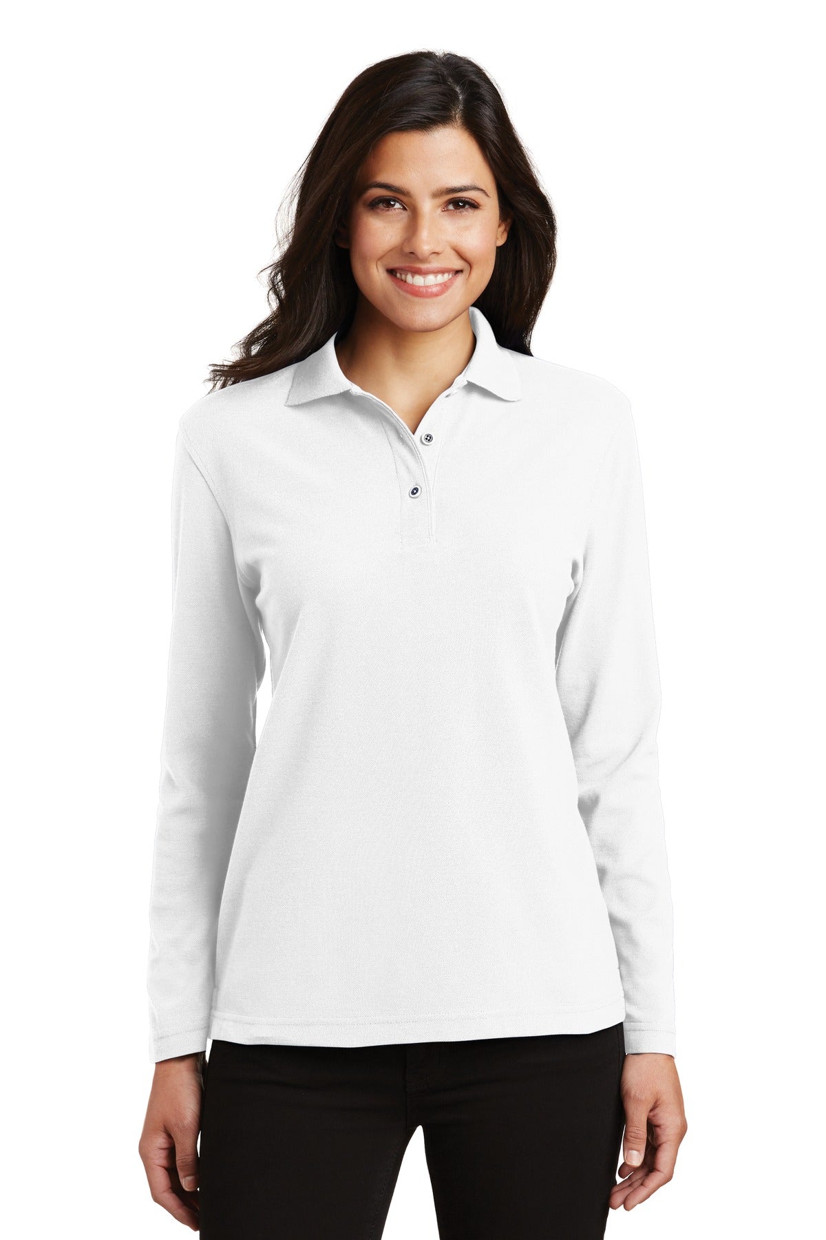 Port Authority? Women's Silk Touch? Long Sleeve Polo.  L500LS