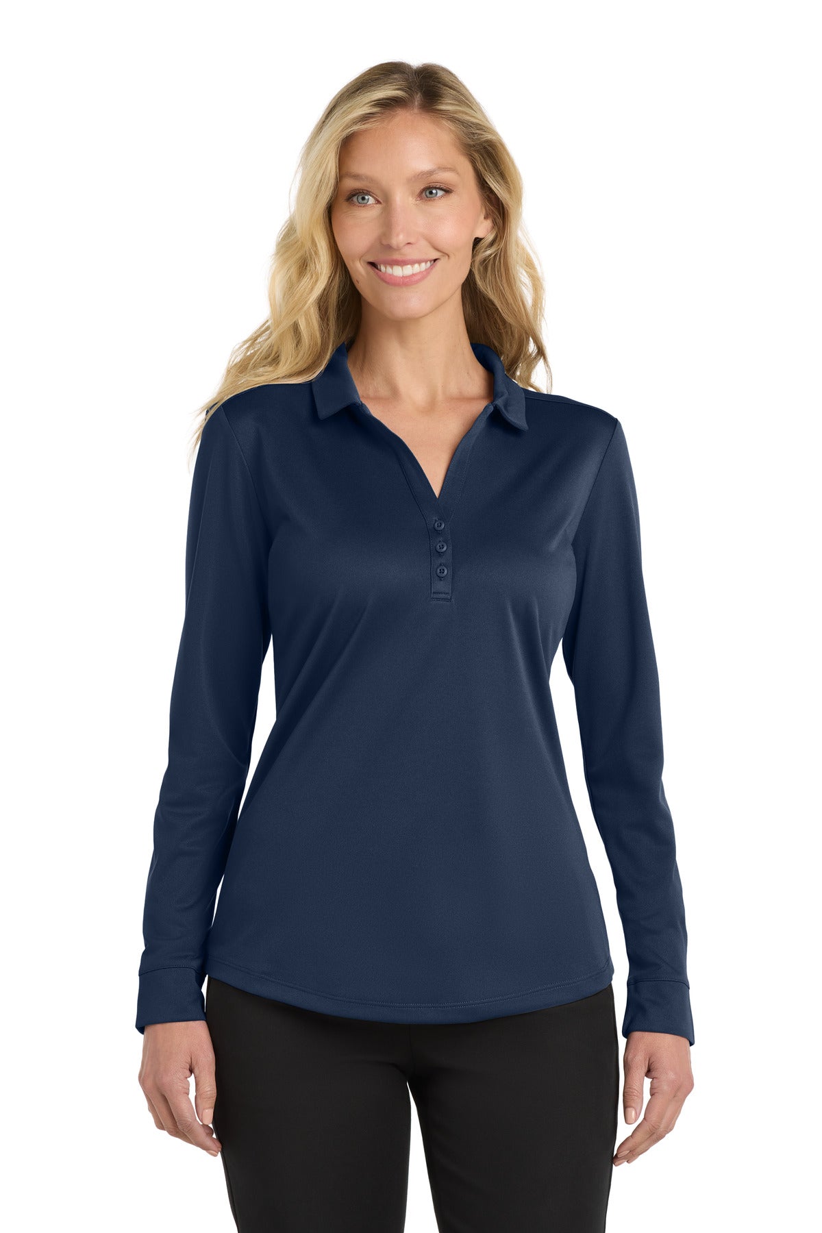 Port Authority ? Women's Silk Touch ?  Performance Long Sleeve Polo. L540LS