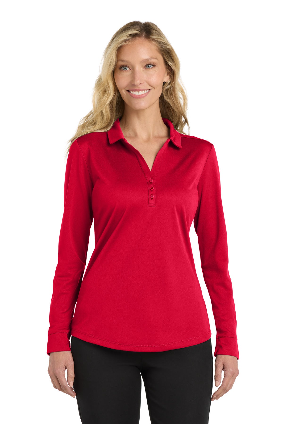 Port Authority ? Women's Silk Touch ?  Performance Long Sleeve Polo. L540LS