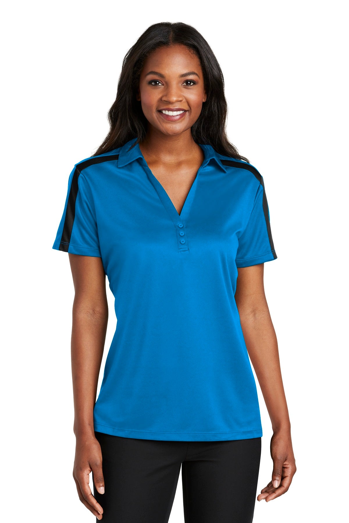 Port Authority? Women's Silk Touch? Performance Colorblock Stripe Polo. L547