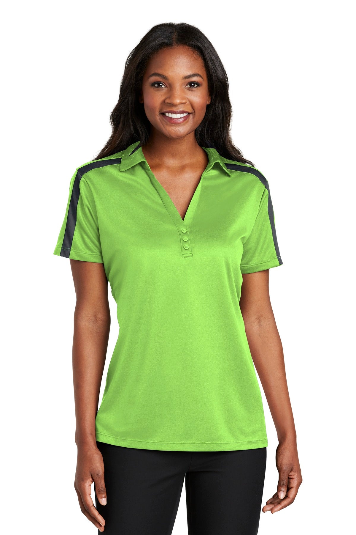 Port Authority? Women's Silk Touch? Performance Colorblock Stripe Polo. L547