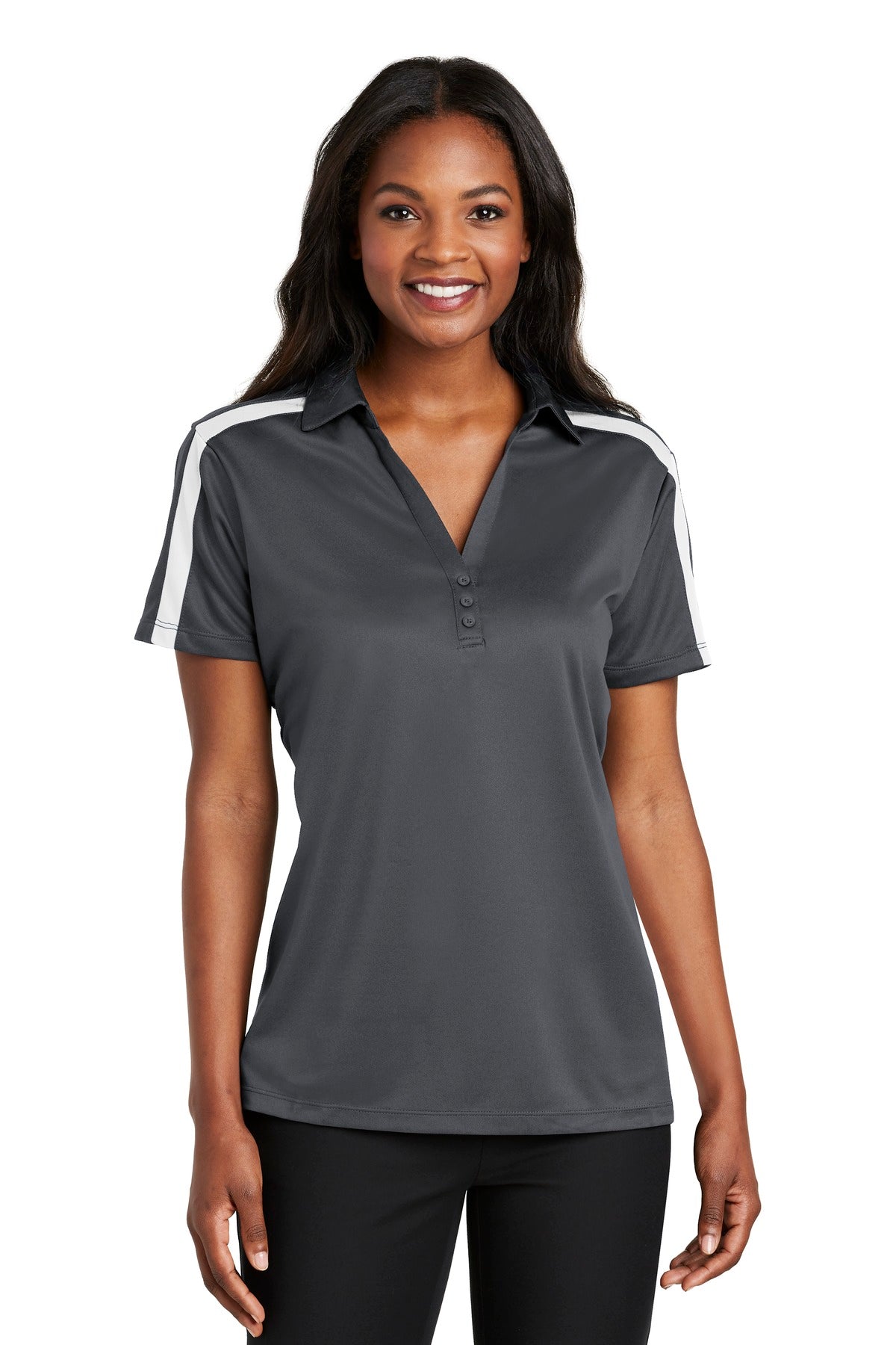 Port Authority? Women's Silk Touch? Performance Colorblock Stripe Polo. L547