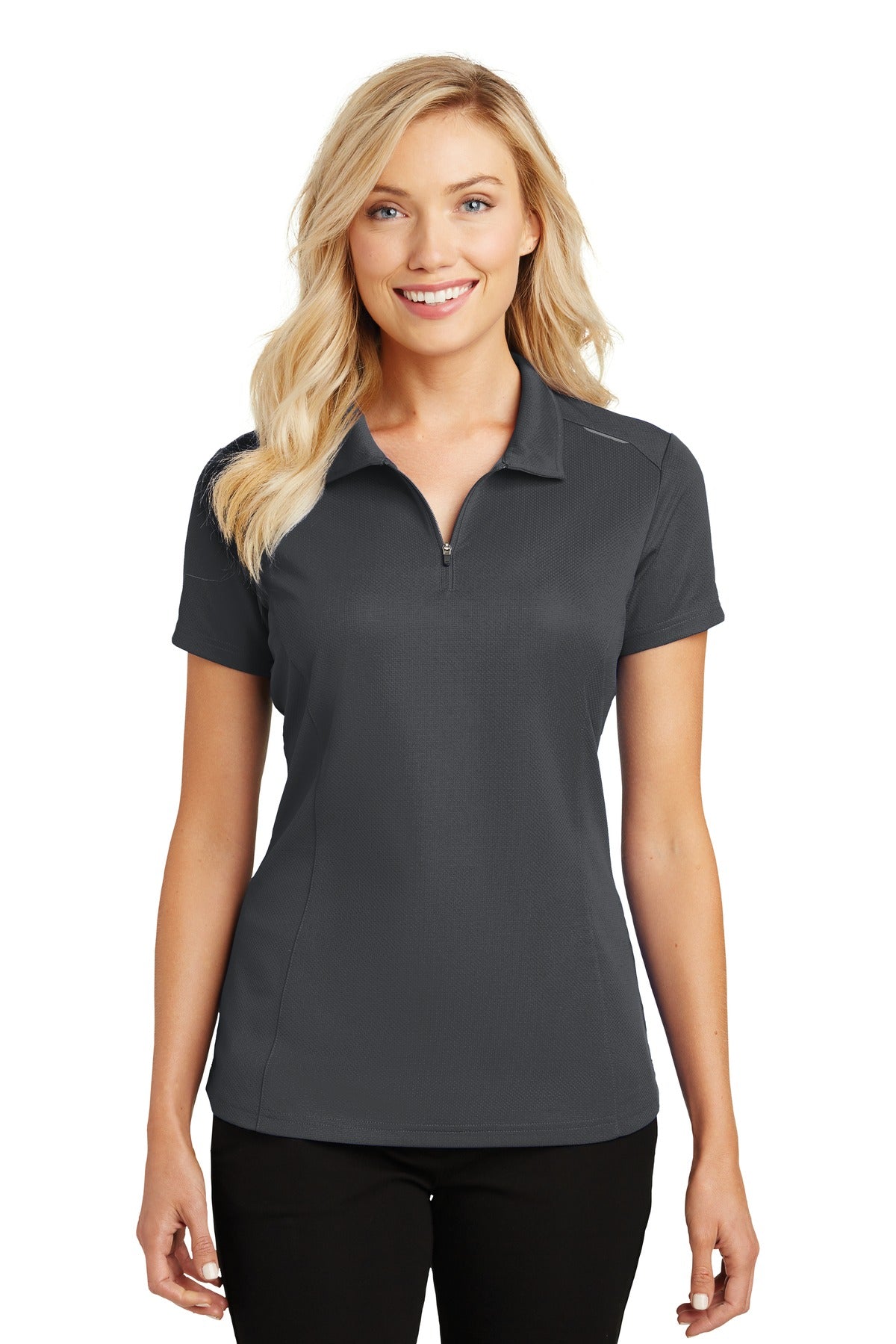 Port Authority? Women's Pinpoint Mesh Zip Polo. L580