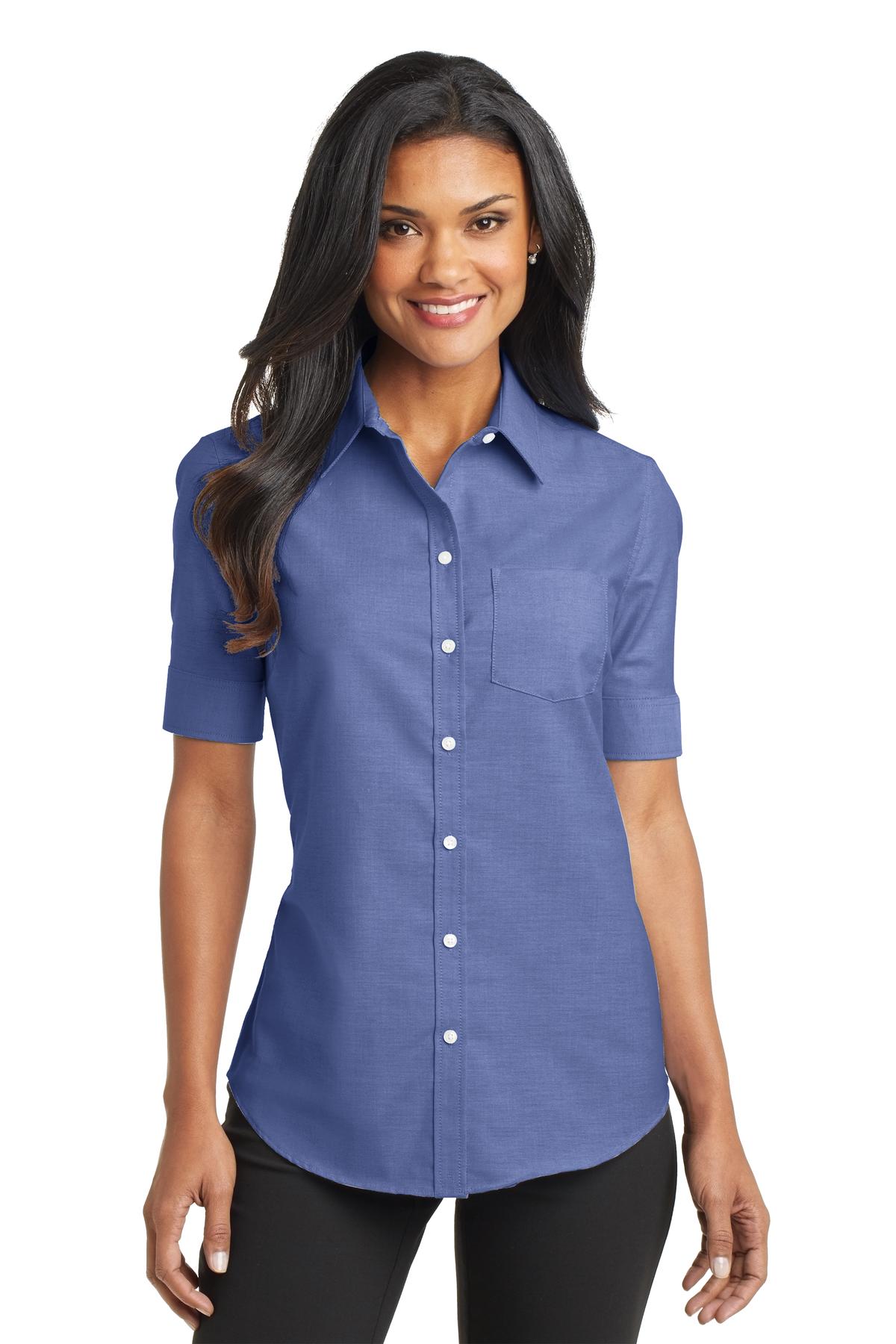 Port Authority? Women's Short Sleeve SuperPro? Oxford Shirt. L659