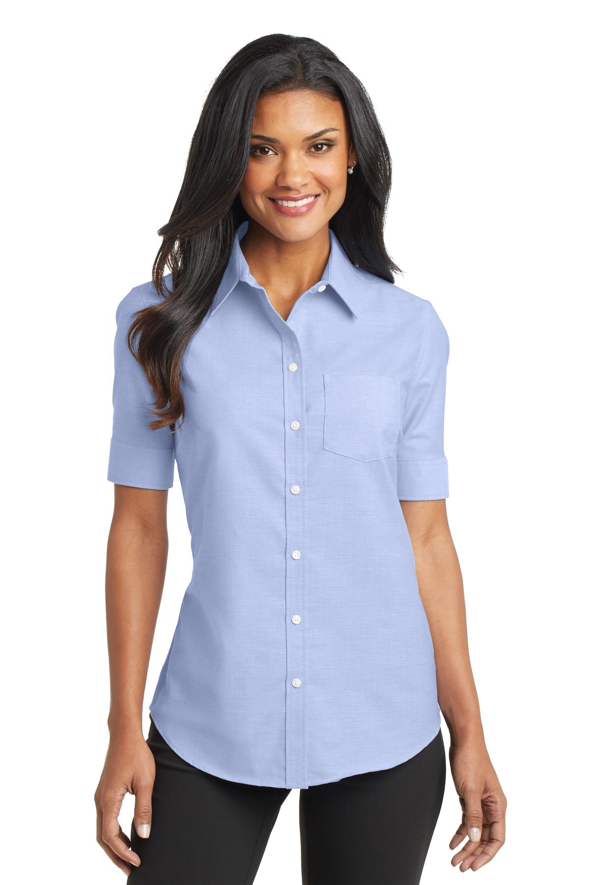 Port Authority? Women's Short Sleeve SuperPro? Oxford Shirt. L659