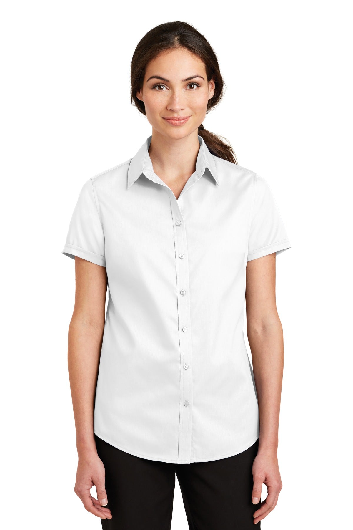 Port Authority? Women's Short Sleeve SuperPro? Twill Shirt. L664