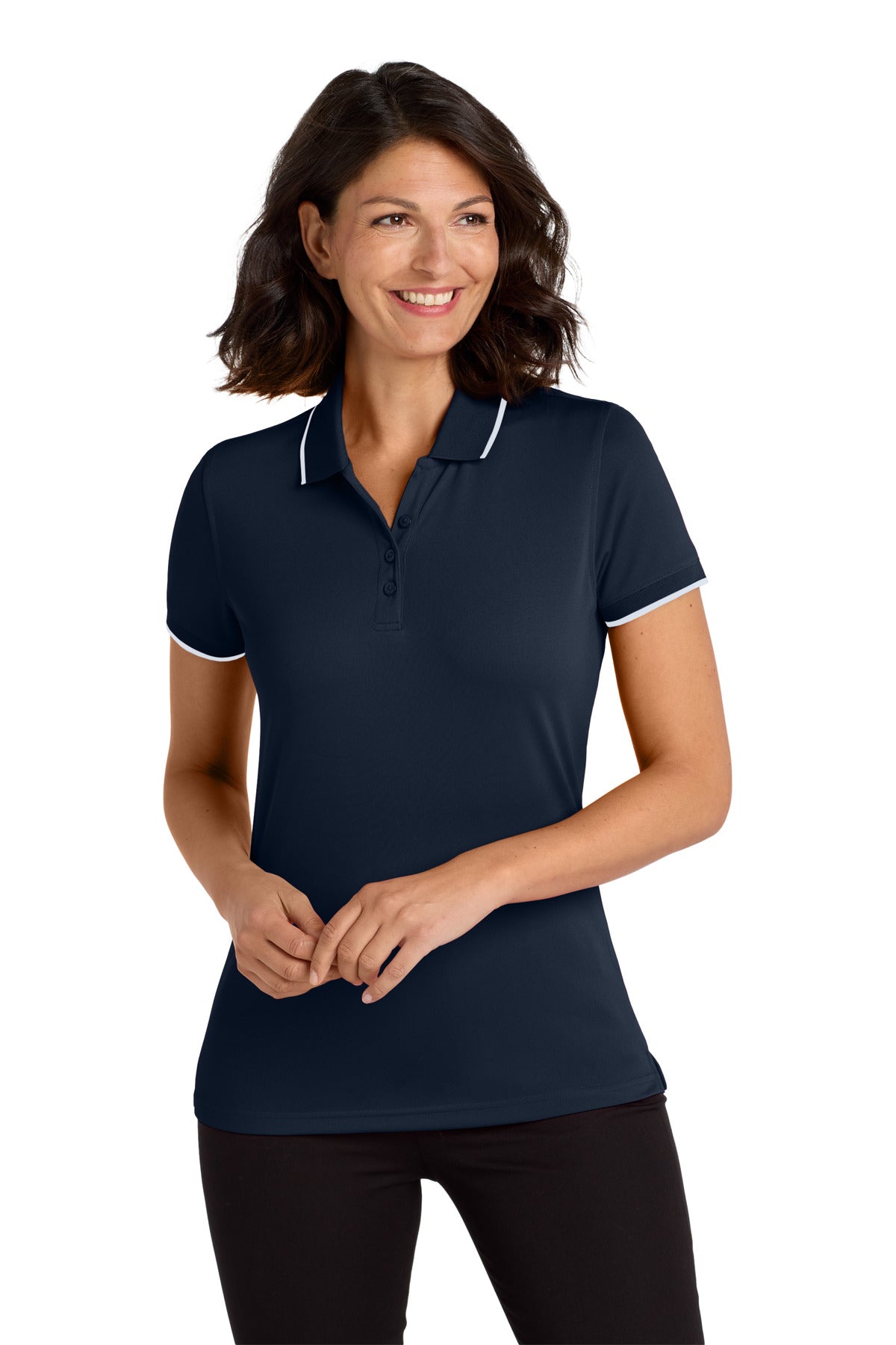 Port Authority? Women's Dry Zone? UV Micro-Mesh Tipped Polo. LK111